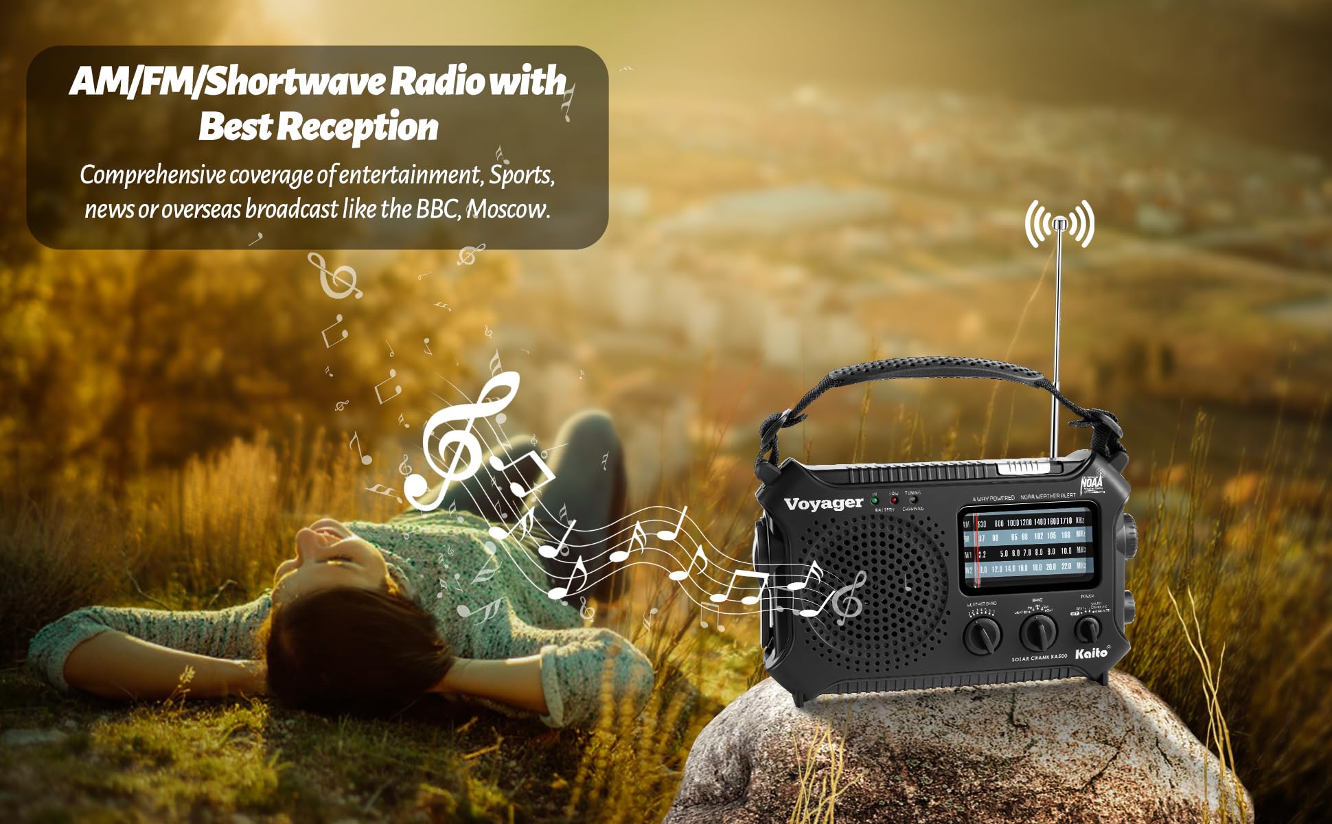 Kaito KA500 5-way Powered Emergency AM/FM/SW NOAA Weather Alert Radio