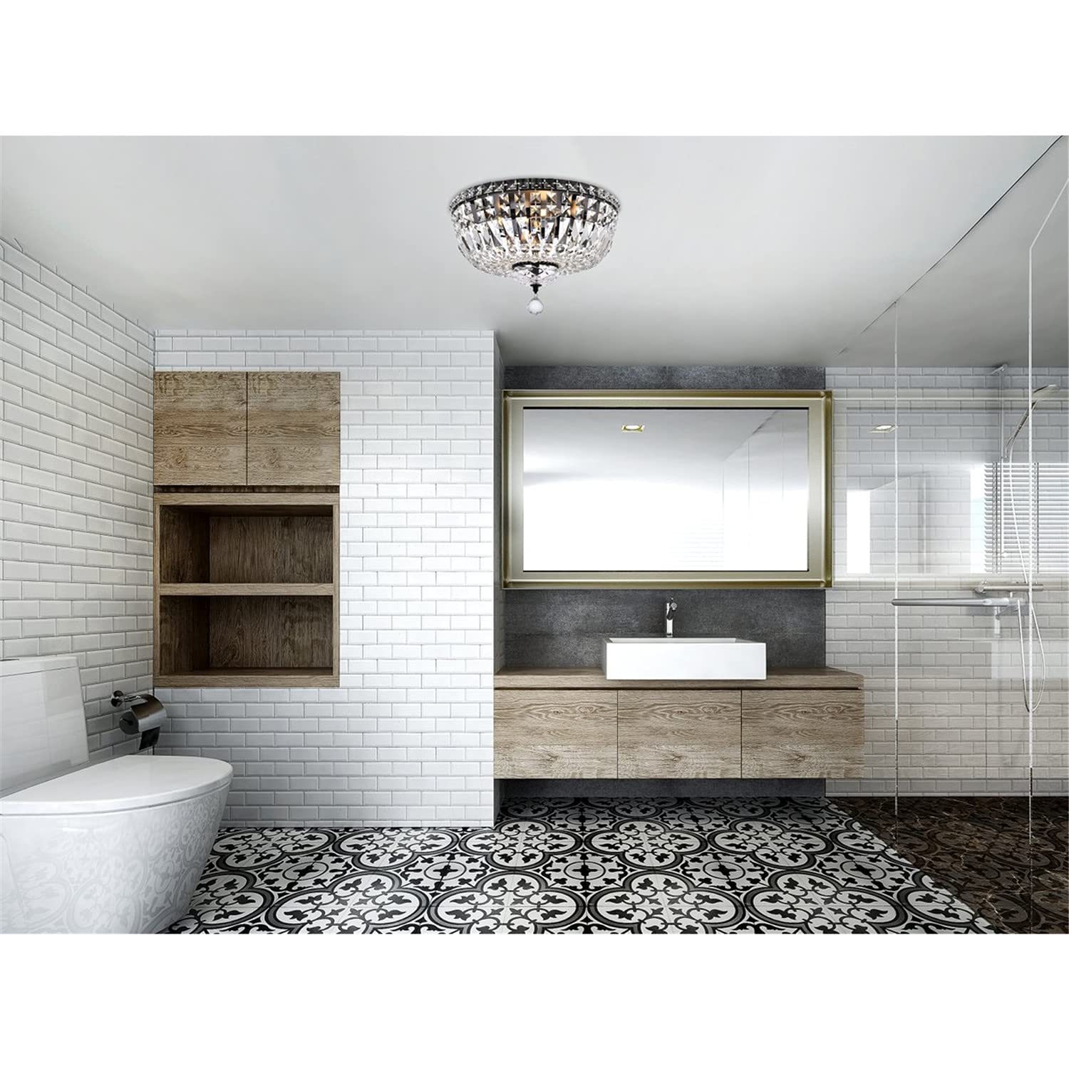 Open Box - Elegant Lighting V2528F16BK/RC - Ceiling Fixtures Indoor Lighting