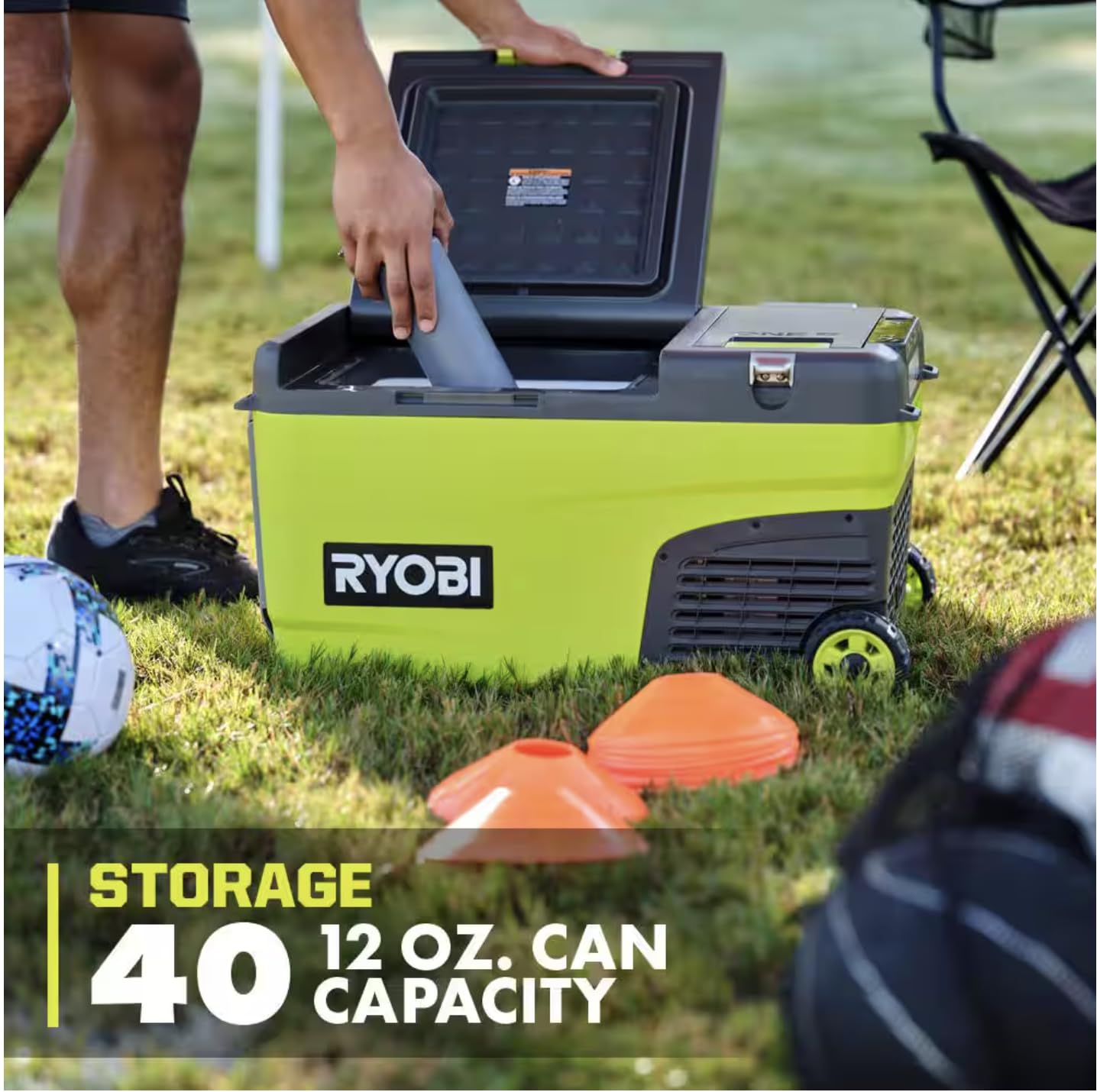 Open Box -  RYOBI ONE+ 18V 24 Qt. Hybrid Battery Powered Iceless Cooler (Tool Only), Green RYOBIBullseye Deals