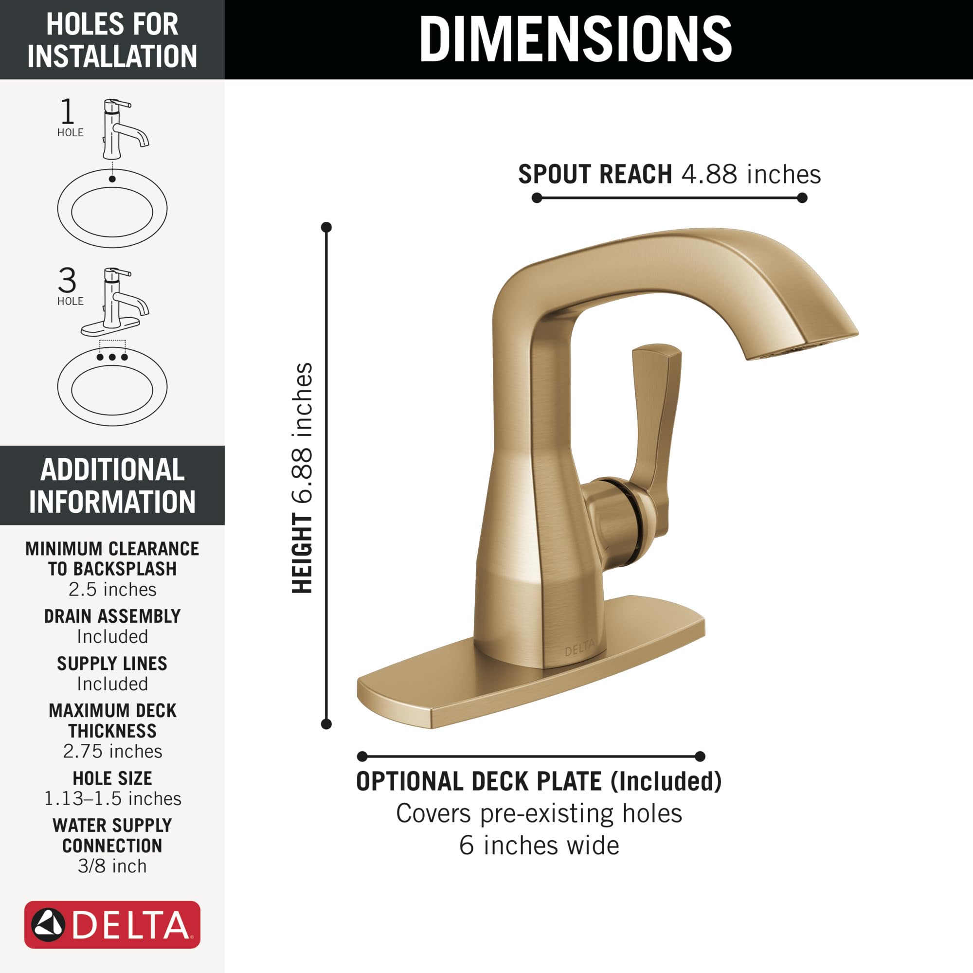 Open Box - Delta 576-CZ-PR-MPU-DST - Bathroom Sink Faucets Faucet