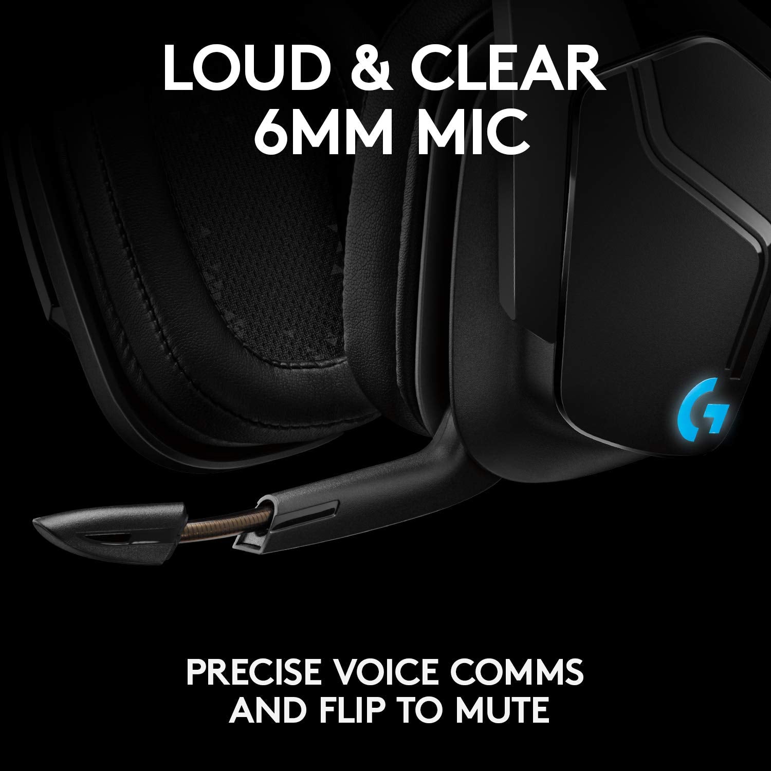 Refurbished - Logitech G935 Wireless DTS:X 7.1 Surround Sound LIGHTSYNC RGB PC Gaming Headset - Black/Blue