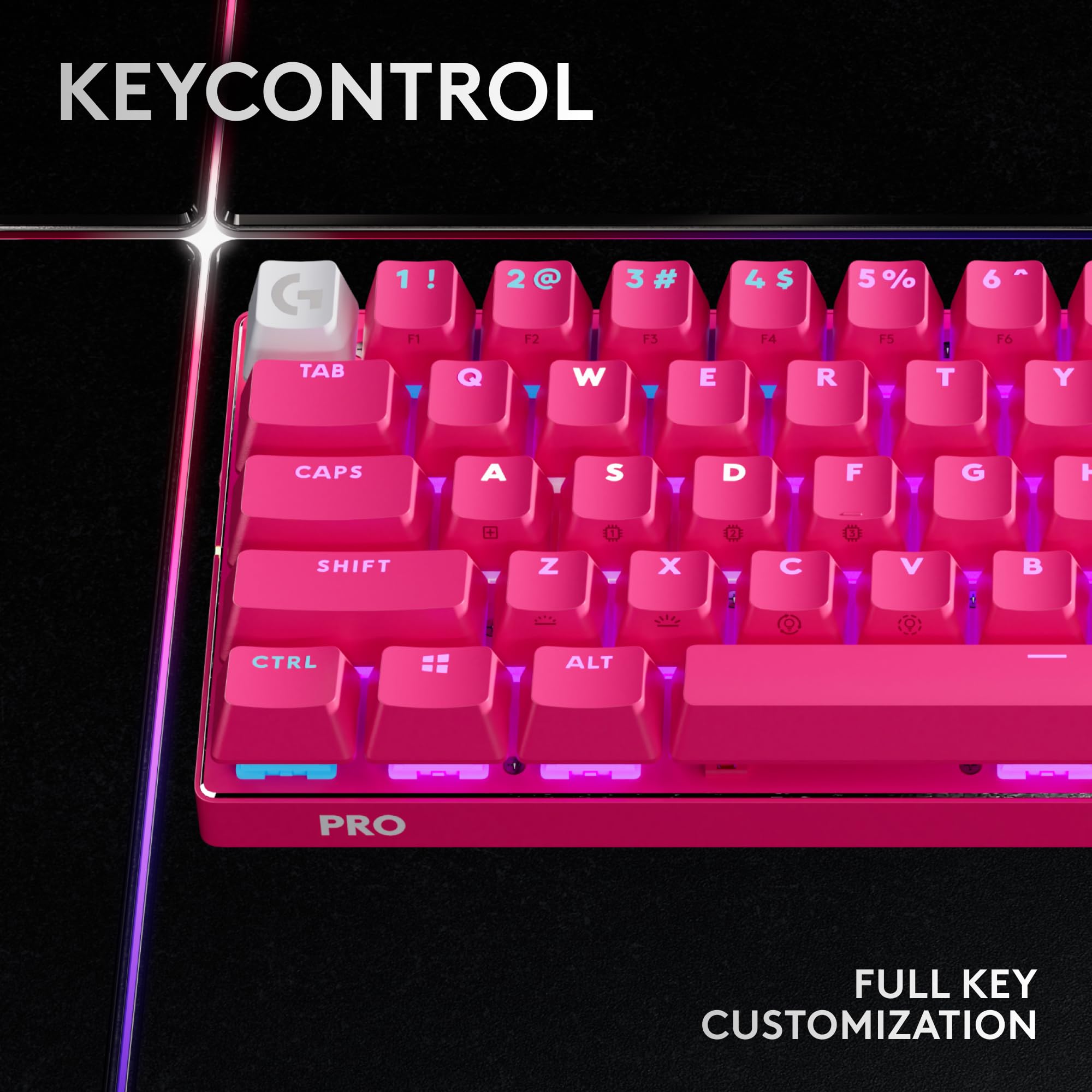 Refurbished - PRO X 60 LIGHTSPEED Wireless Gaming Keyboard (Tactile)-MAGENTA-US-2.4GHZ/BT-N/A-AMR-403-TACTILE SWIT