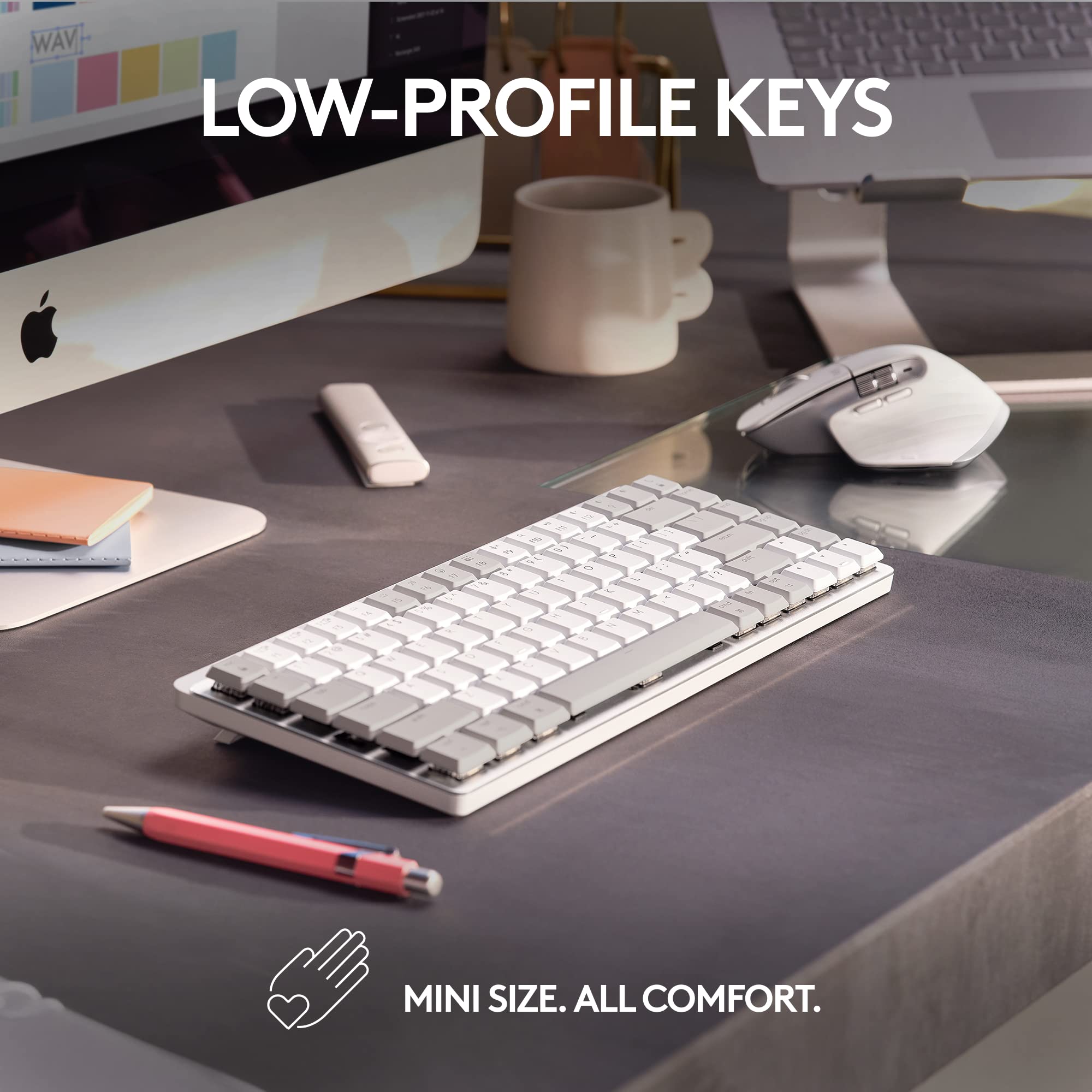 Refurbished - MX Mechanical Mini for Mac Minimalist Wireless Illuminated Keyboard-PALE GREY-US-2.4GHZ/BT-CAN-2 920-010553