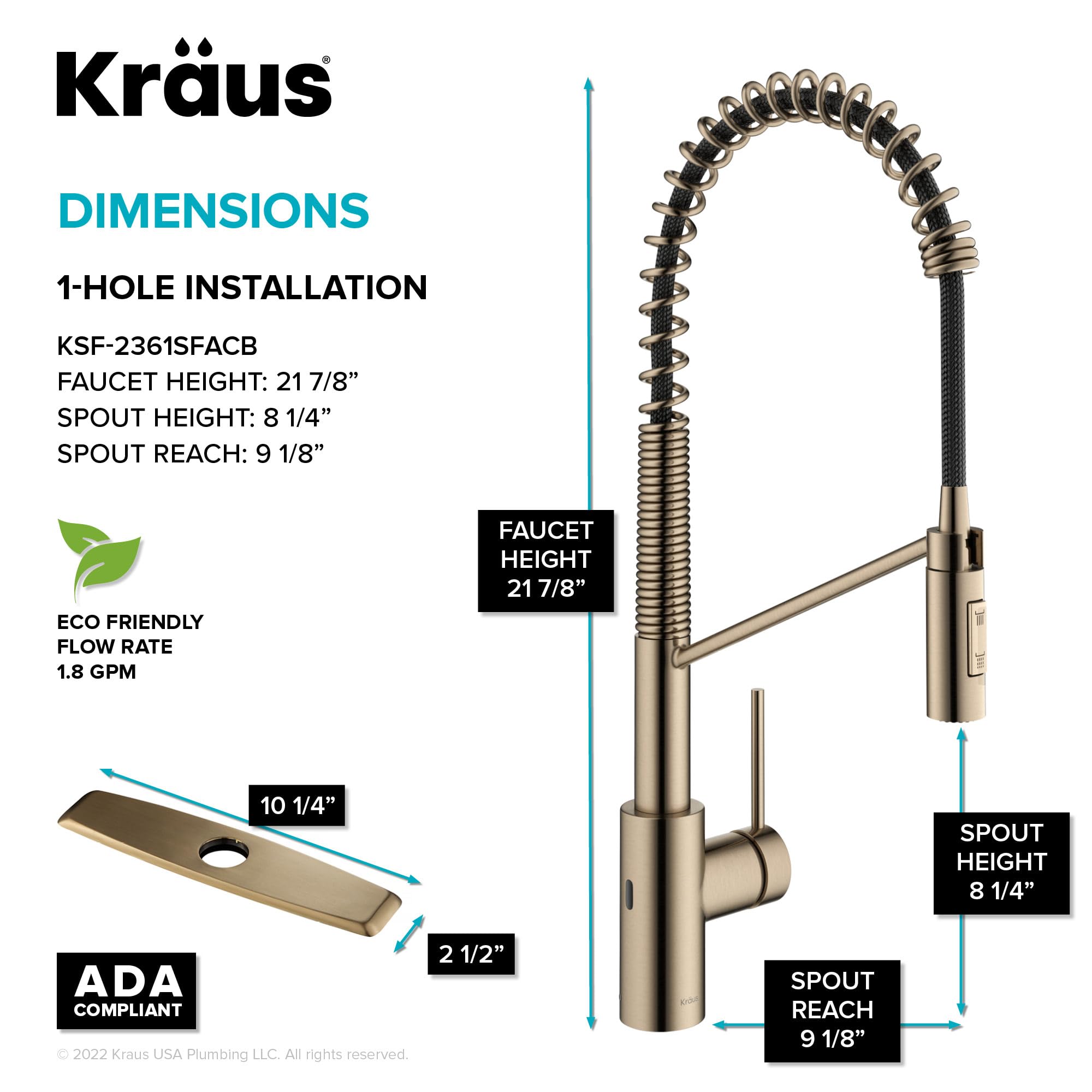 Open Box - Kraus KSF-2631SFACB - Kitchen Faucet
