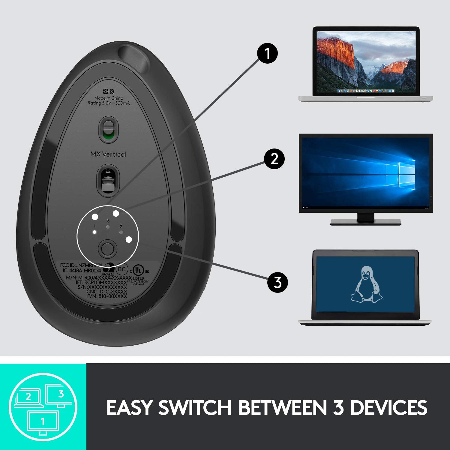Refurbished - MX VERTICAL MOUSE 097855144461