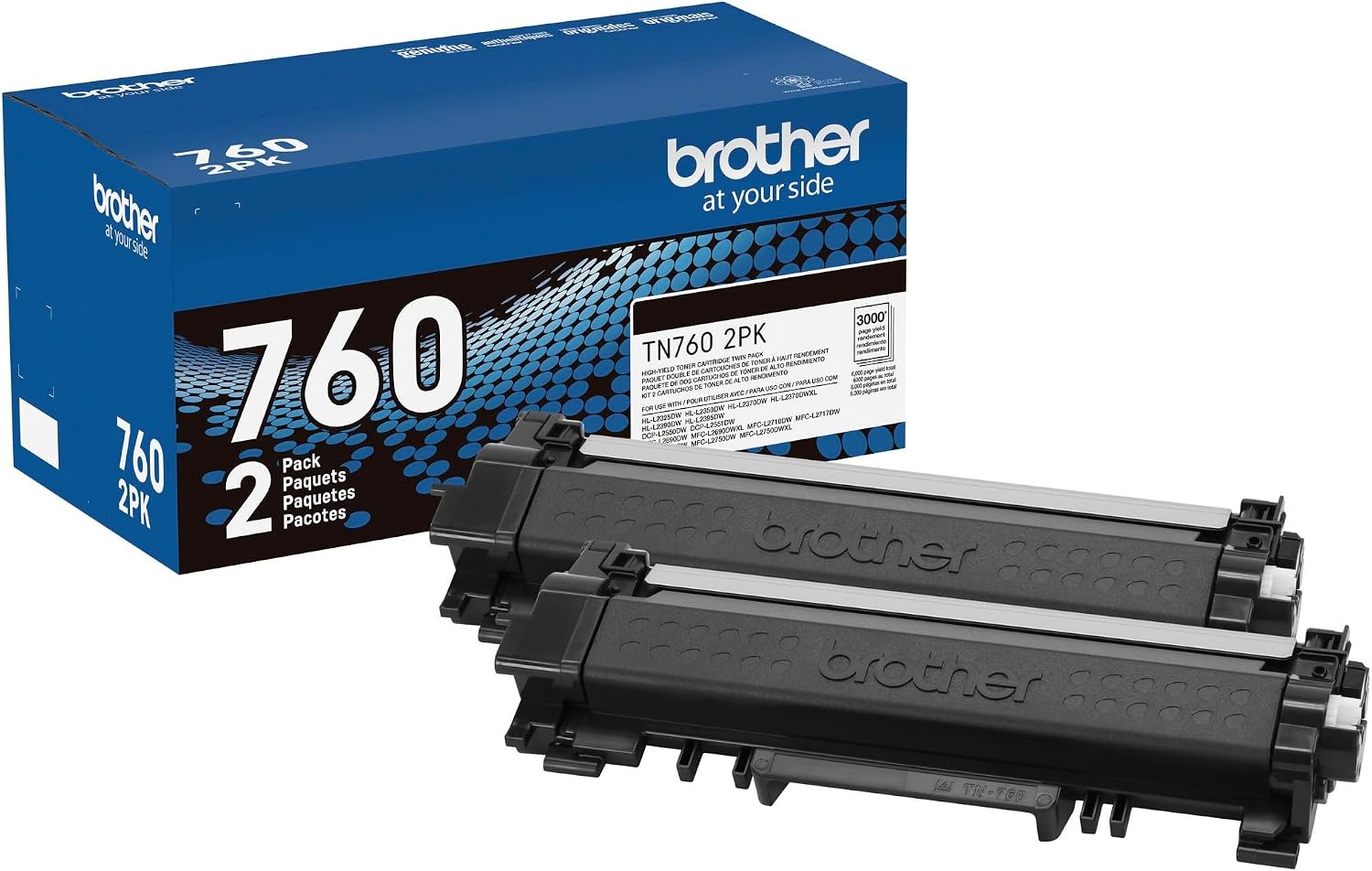 Used - BROTHER TN7602PK HYBLK TNR 2PK 012502656647