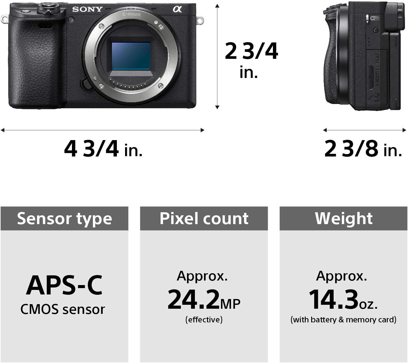 Certified Refurbished - SONY ILCE6400M/B Interchangeable Lens Camera