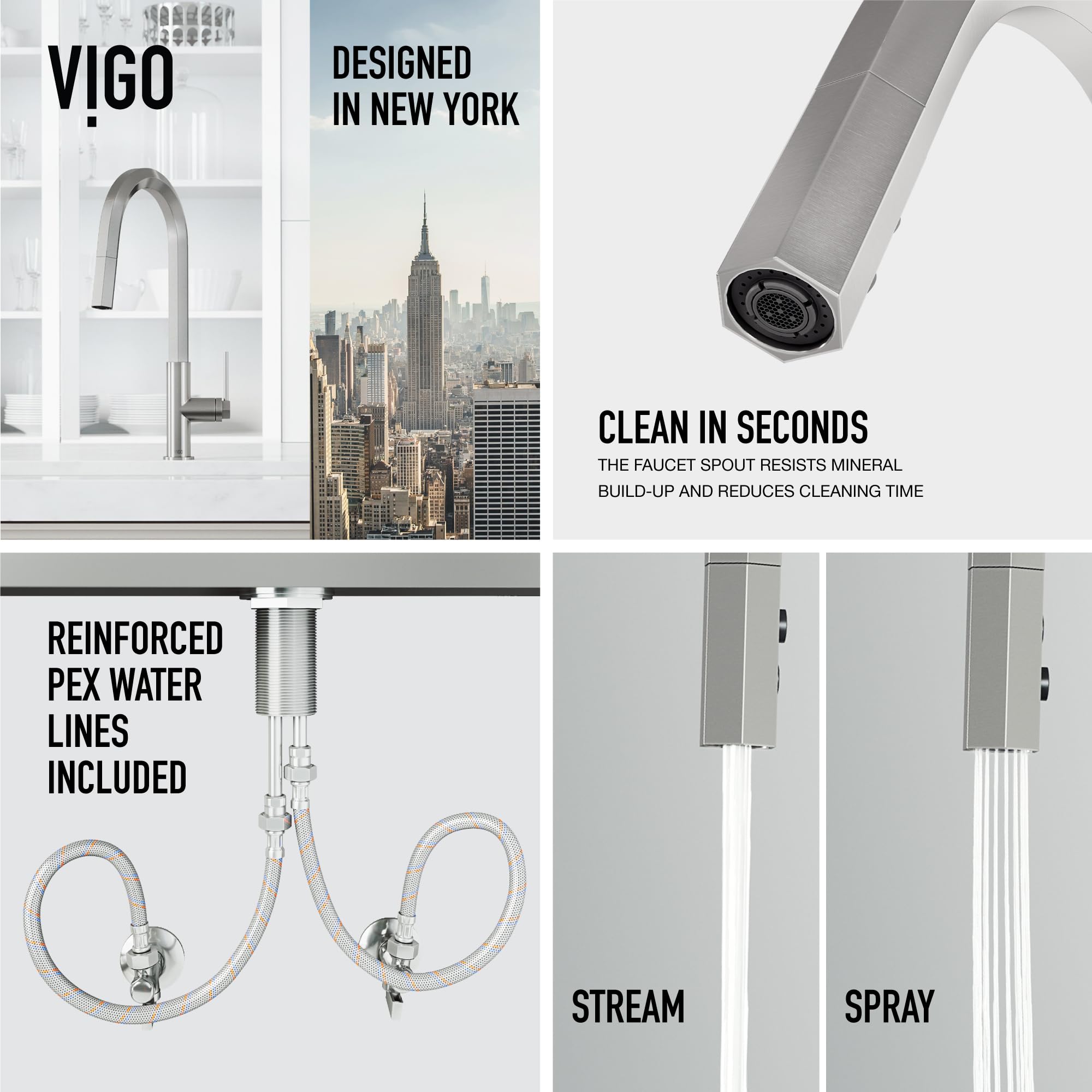 Open Box - Vigo VG02034ST - Kitchen Faucet