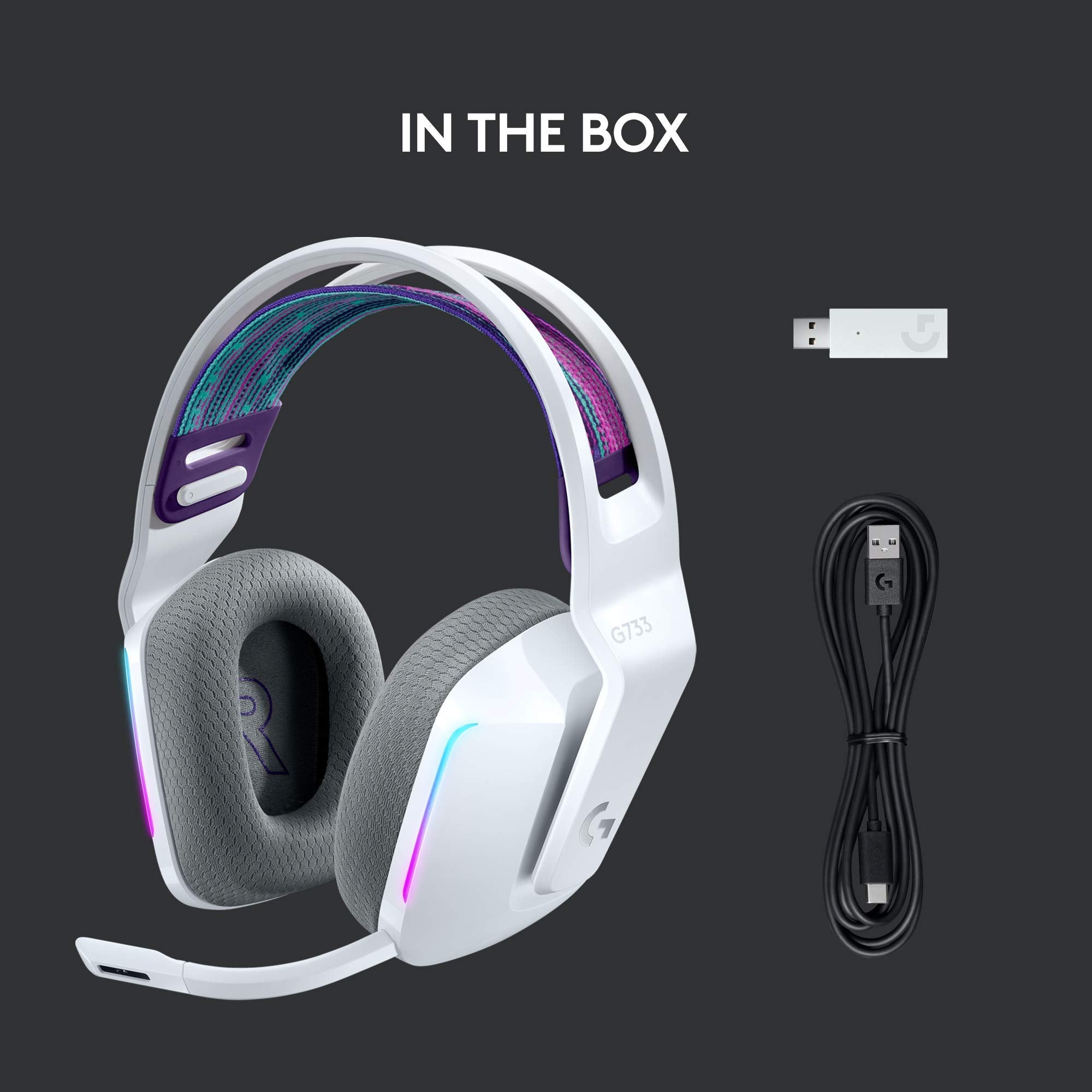 Refurbished - HEADSET PC-G733 LIGHTSPEED Wireless RGB Gaming Headset-WHITE-2.4GHZ- 981-000882