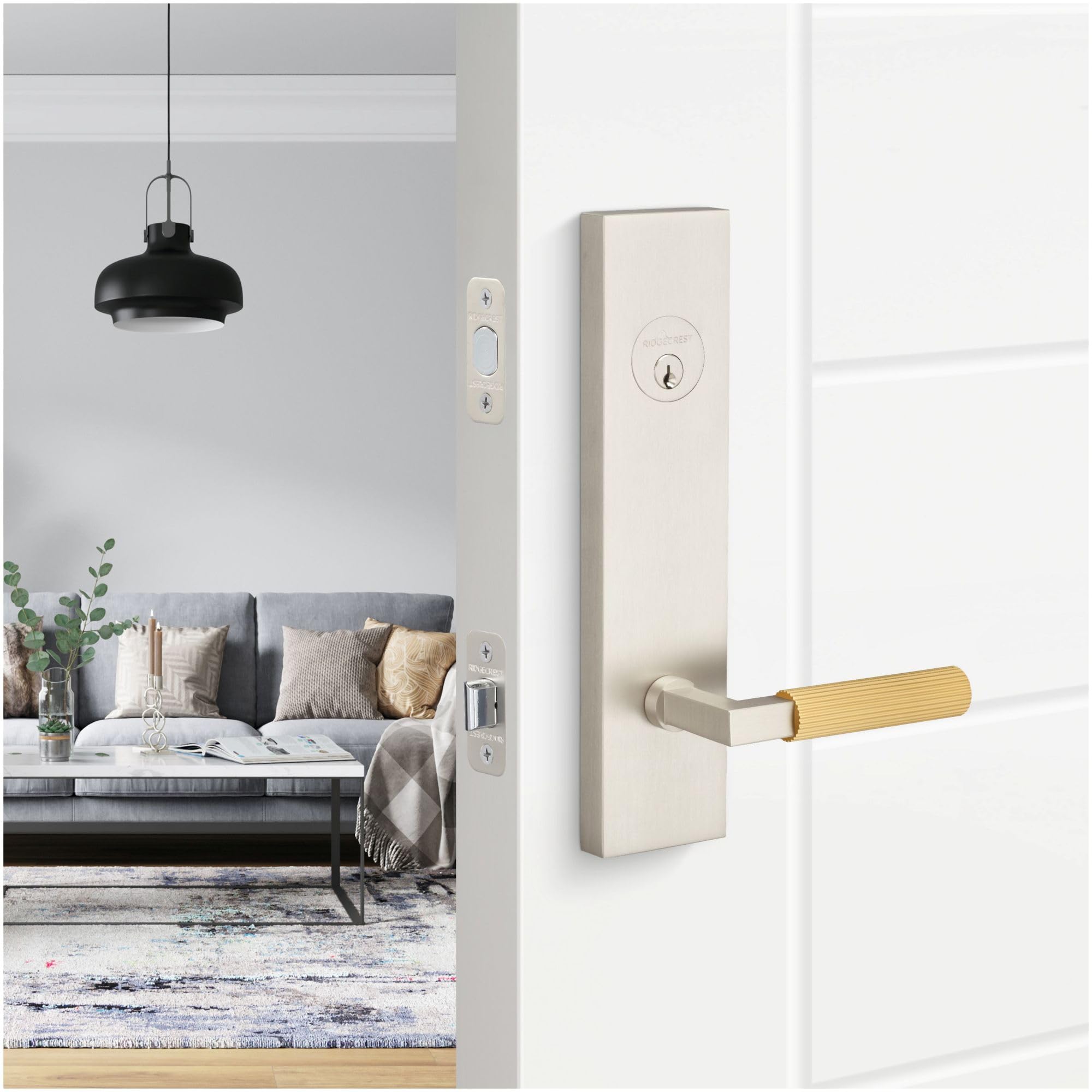 Open Box - Sure-Loc LV307 SB-GRIP SKN SB - Door Lever Combo Packs Door Hardware