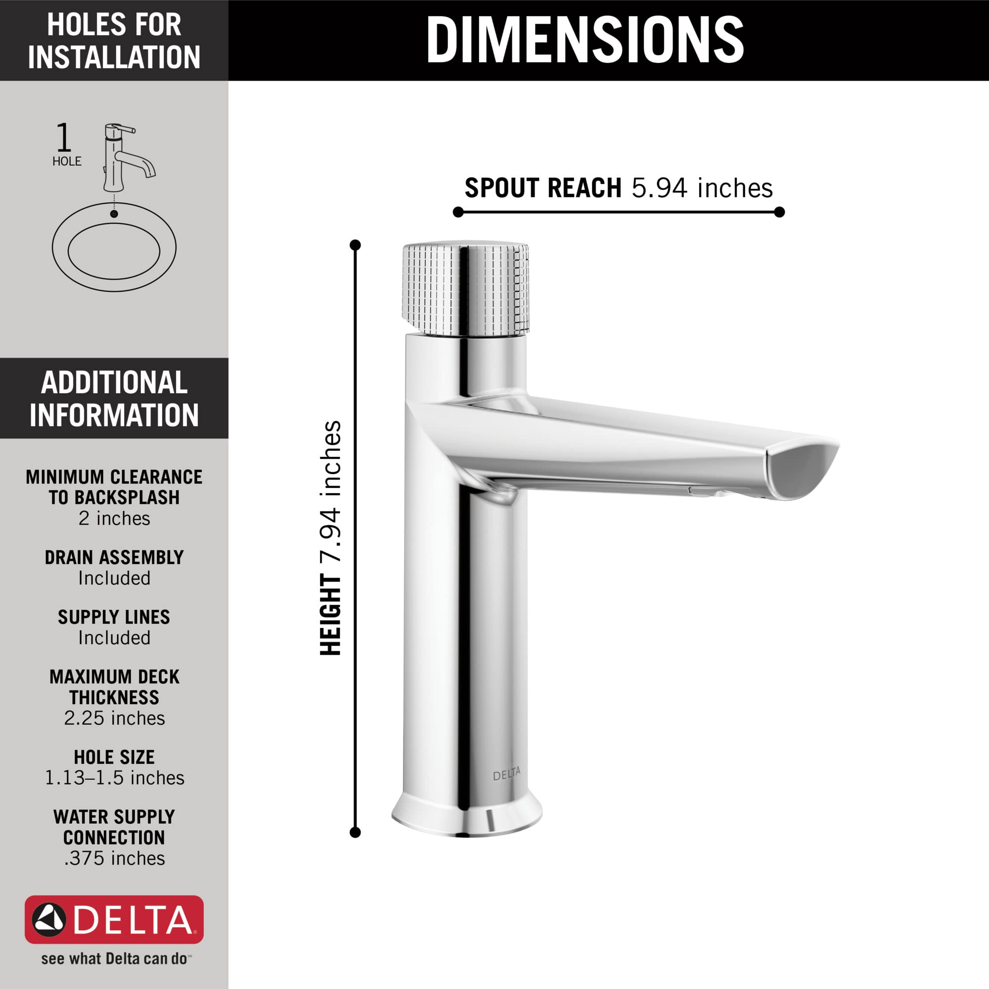 Open Box - Delta 573-PR-MPU-DST - Bathroom Sink Faucets Faucet