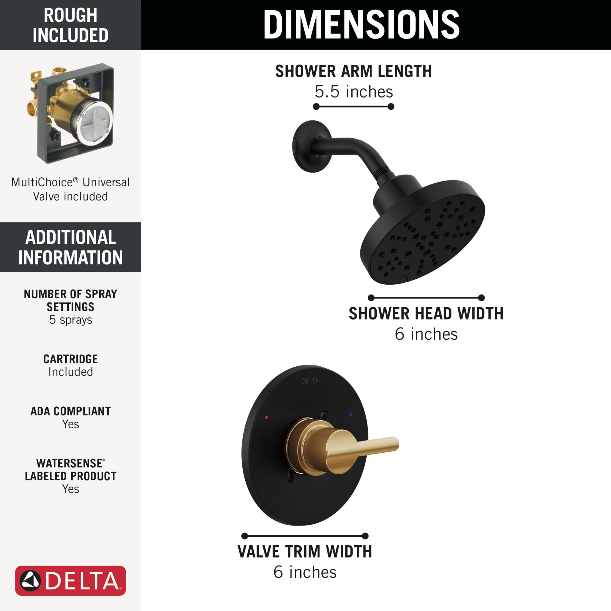 Open Box - Delta 142749-GZ - Shower Only Showers