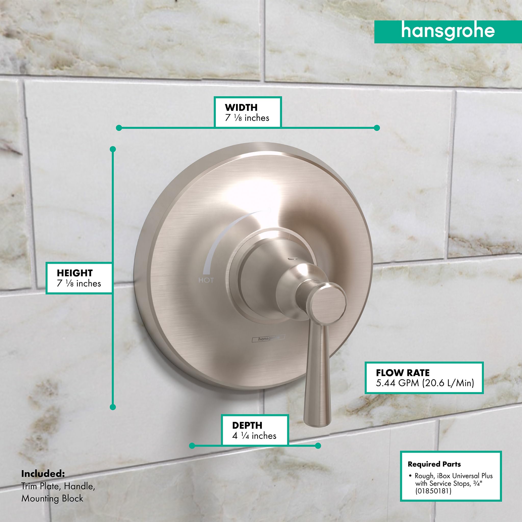 Open Box - Hansgrohe Joleena Pressure Balance Trim in Brushed Nickel