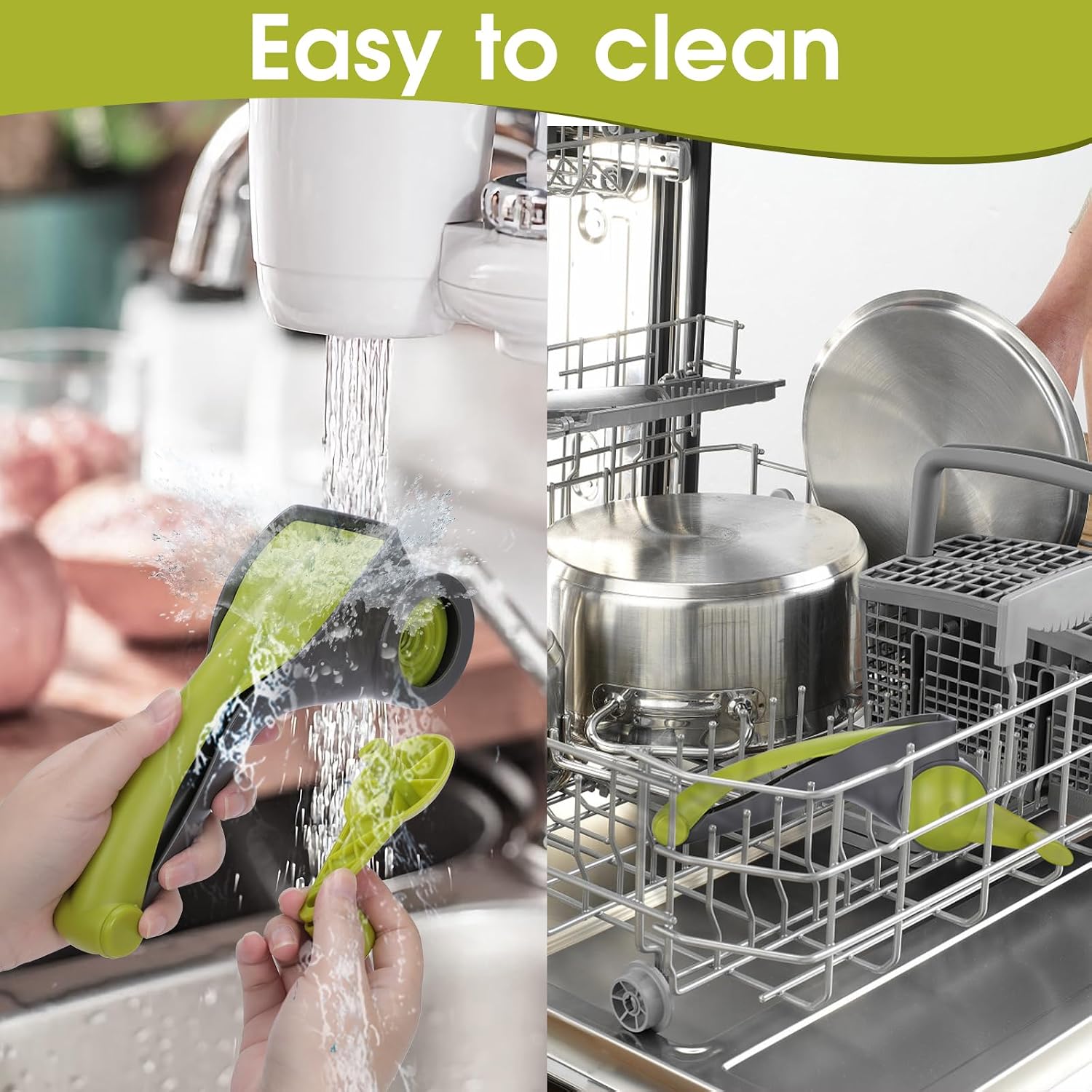 Masthome Rotary Cheese Grater Slicer 4 Stainless Steel Drum Blades Green