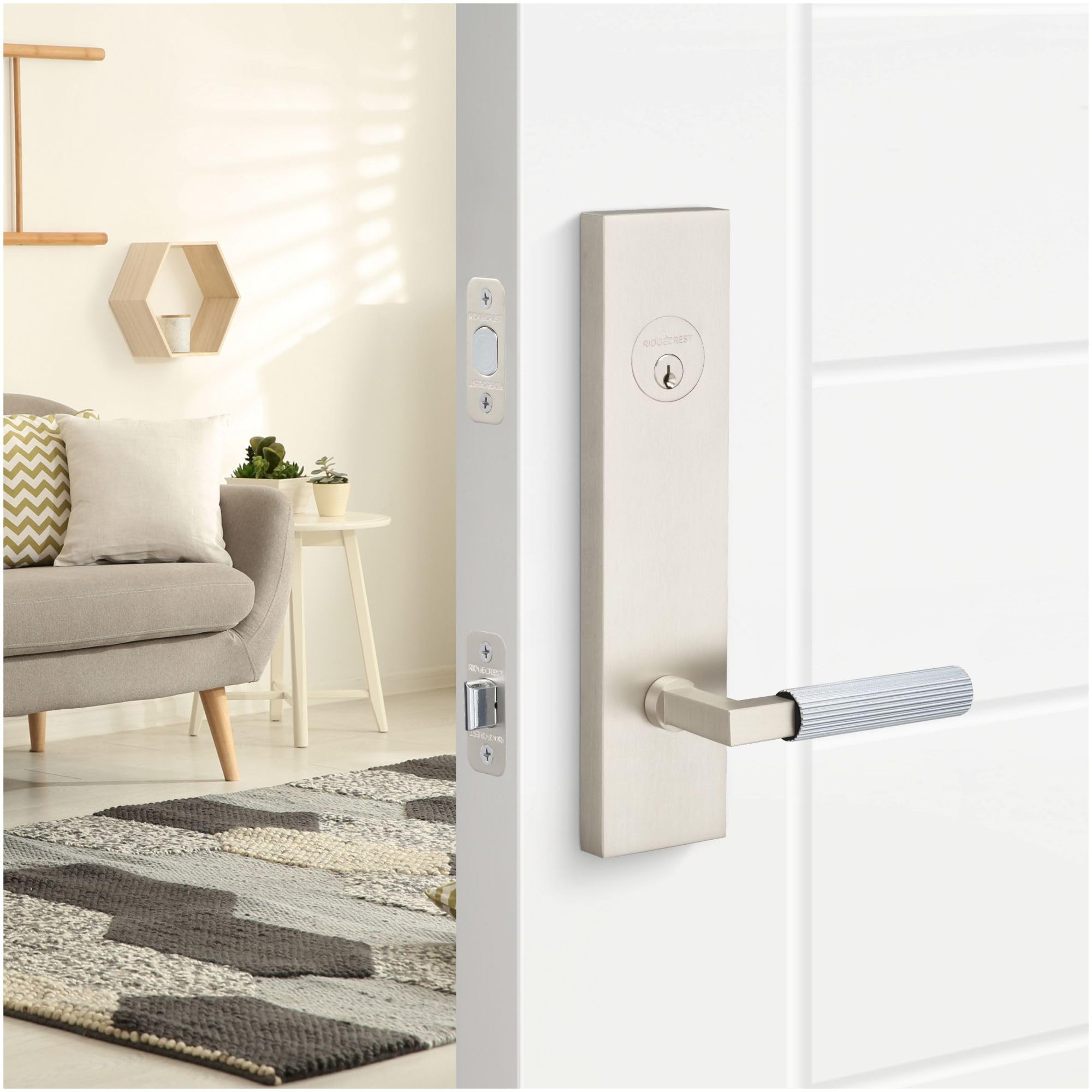 Open Box - Sure-Loc LV307 SB-GRIP SKN SB - Door Lever Combo Packs Door Hardware