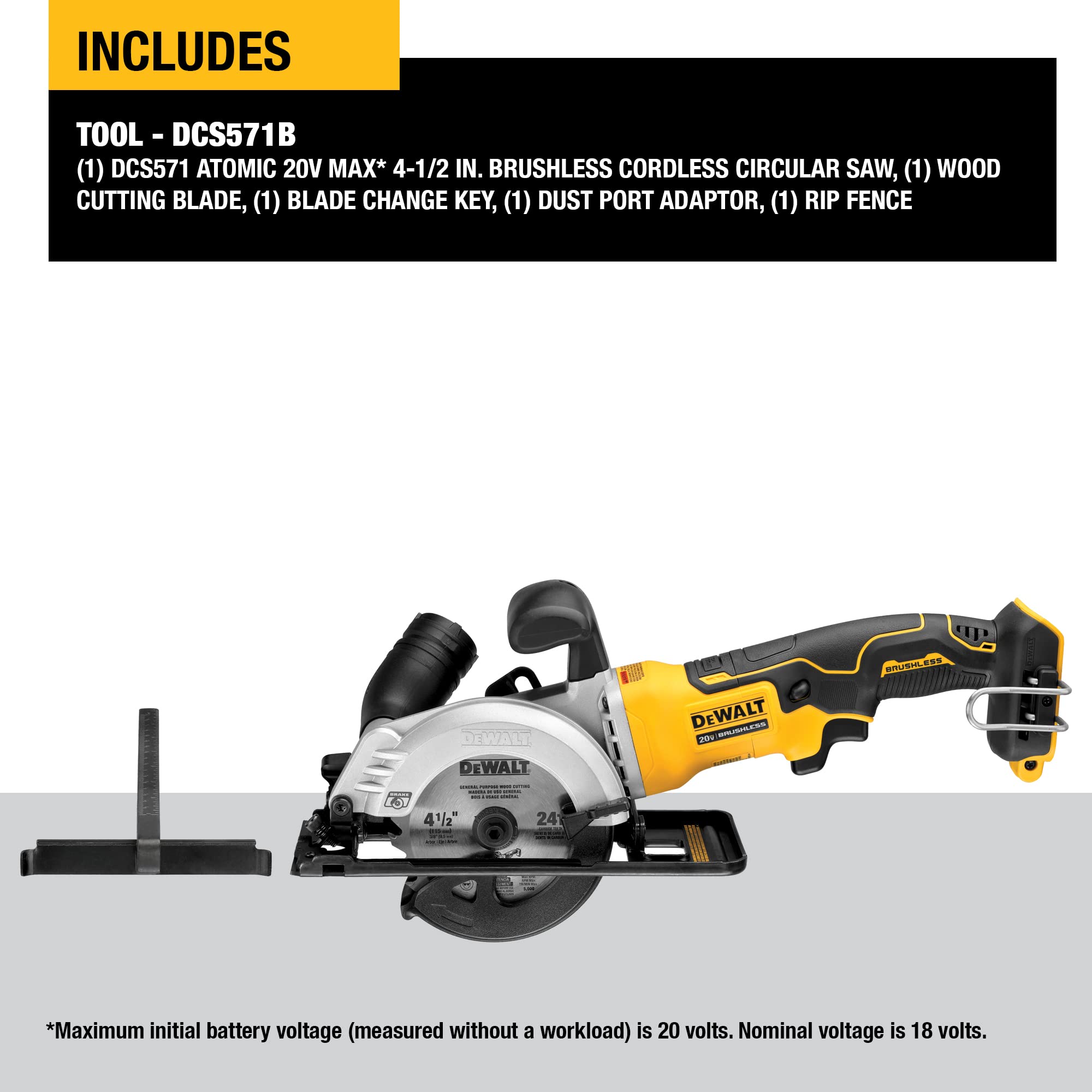 Open Box - Dewalt DCS571B 20-Volt Max Cordless 4-1/2 in. Circular Saw (Tool Only) DEWALTBullseye Deals