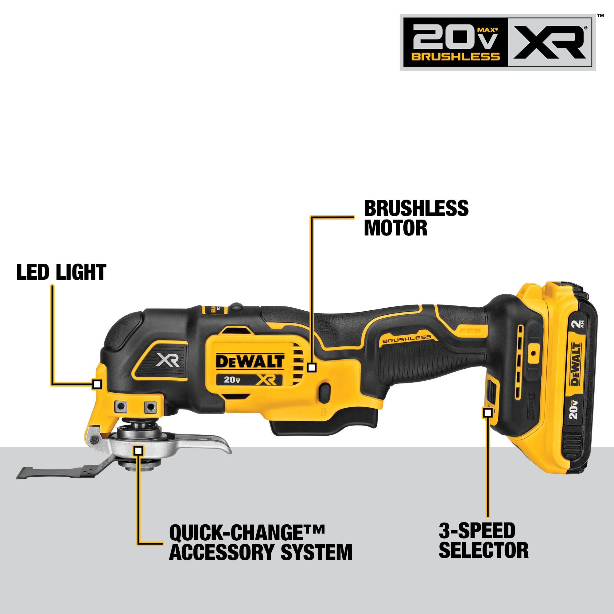 Open Box -  DEWALT 20-Volt MAX Lithium-Ion Cordless Brushless Oscillating Tool Kit