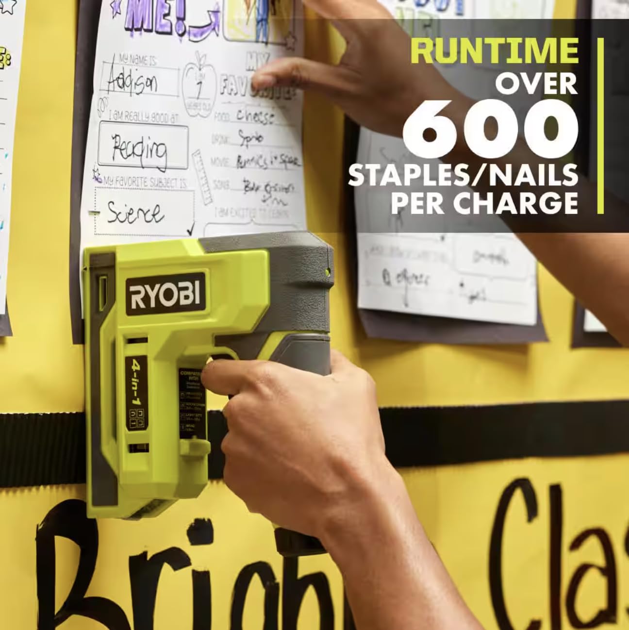 Open Box -  USB LITHIUM 4-in-1 Stapler/Nailer Kit with 3.0 Ah Battery and Charging Cable RYOBIBullseye Deals