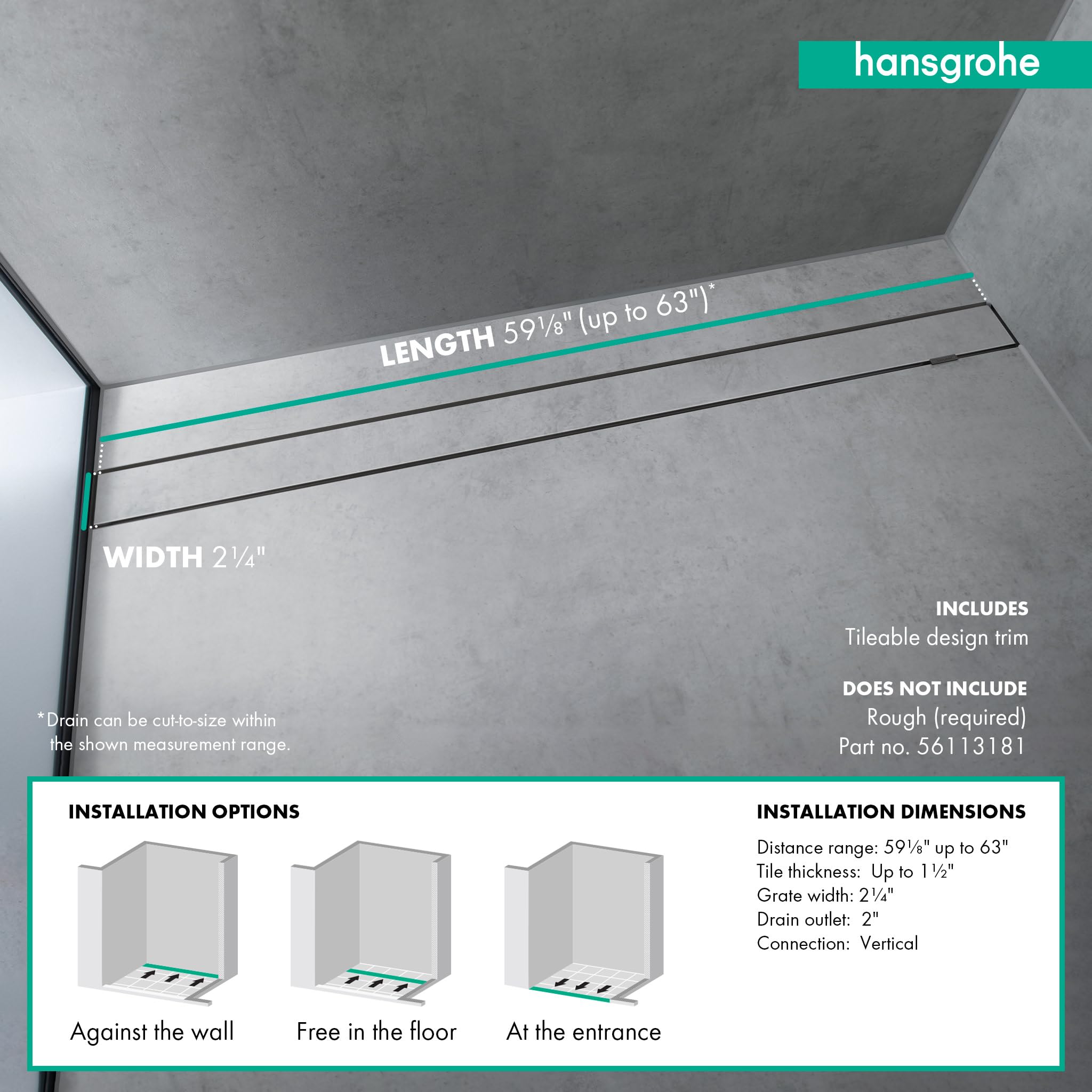 Open Box - Hansgrohe 56114001 - Shower Drains Shower Accessories
