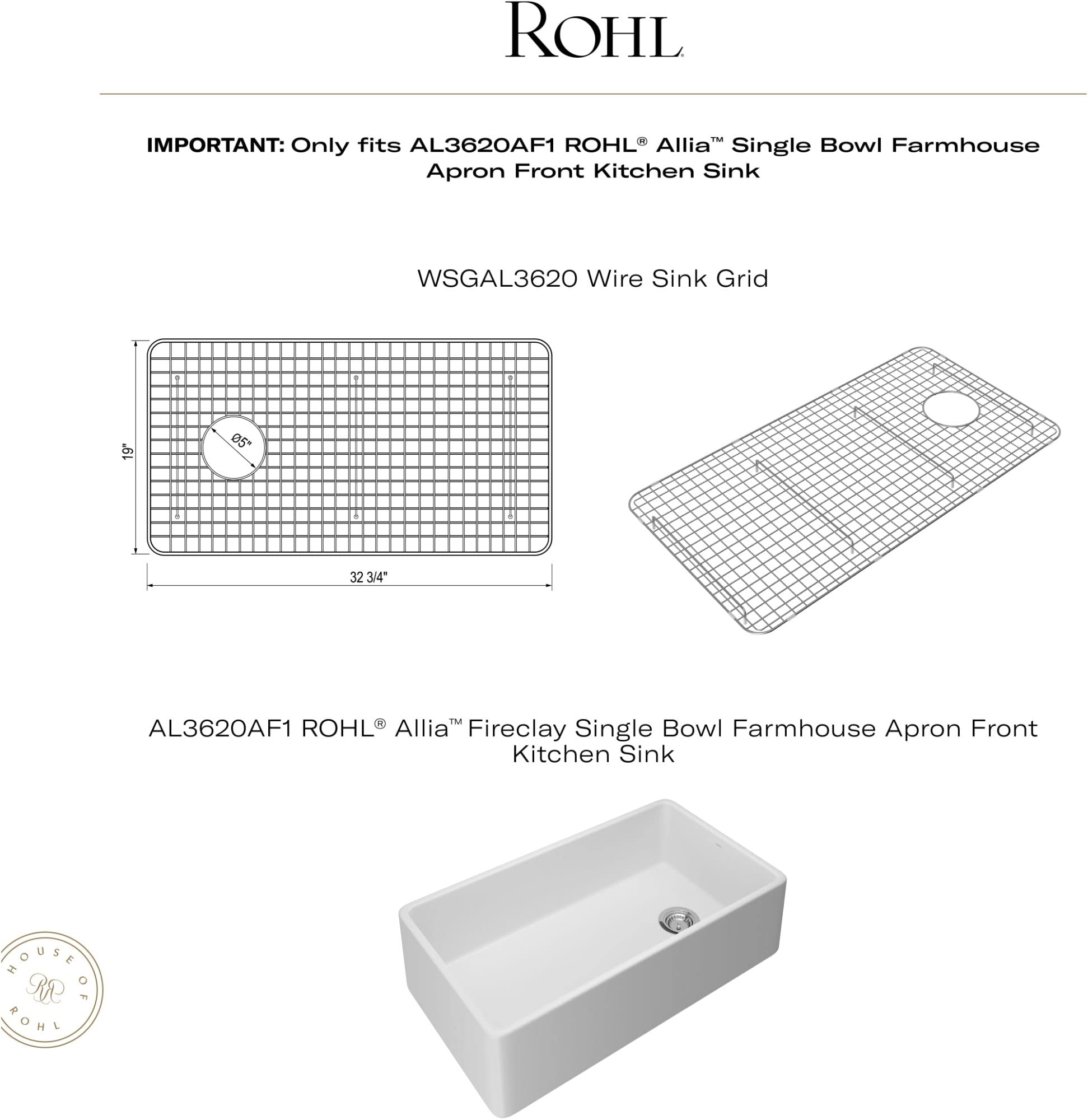 Open Box - Rohl WSGAL3620BS - Kitchen Sink Accessories Sink Accessories and Parts