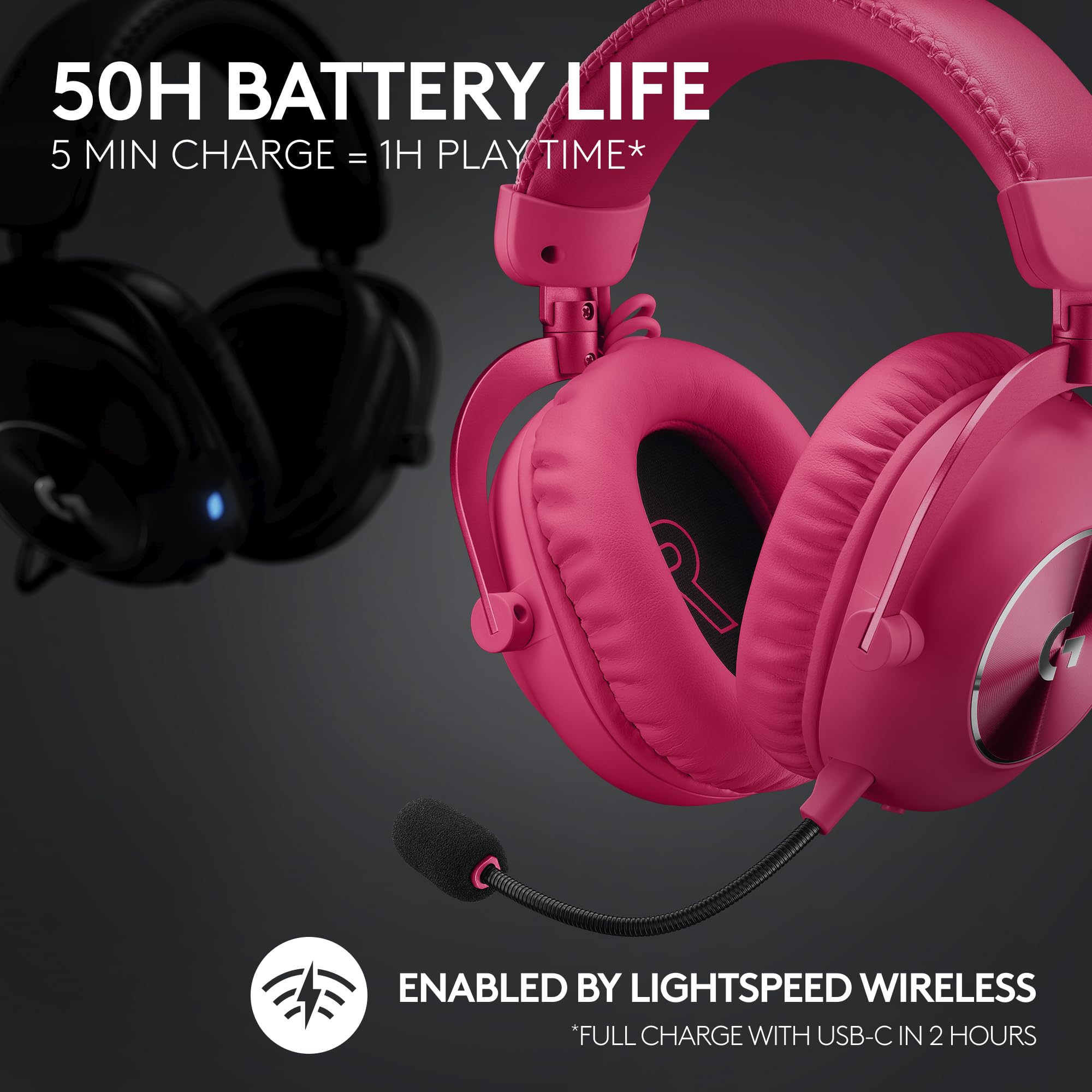 Refurbished - HEADSET-PRO X 2 LIGHTSPEED Wireless Gaming Headset-MAGENTA-2.4GHZ- 981-001274