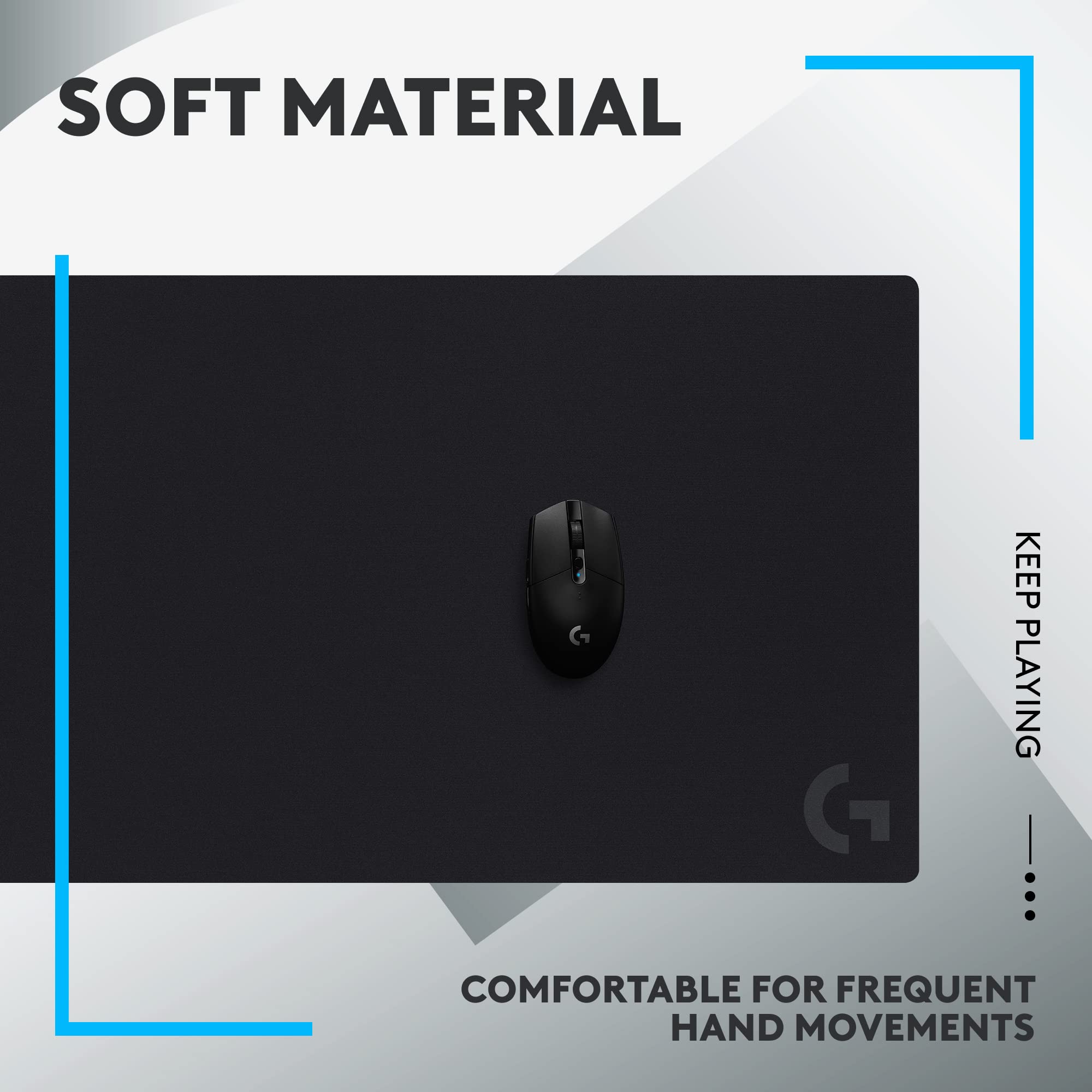 Refurbished - Logitech G840 XL Cloth Gaming Mouse Pad - Performance-Tuned Surface, Non-Slip Rubber Base (Black)