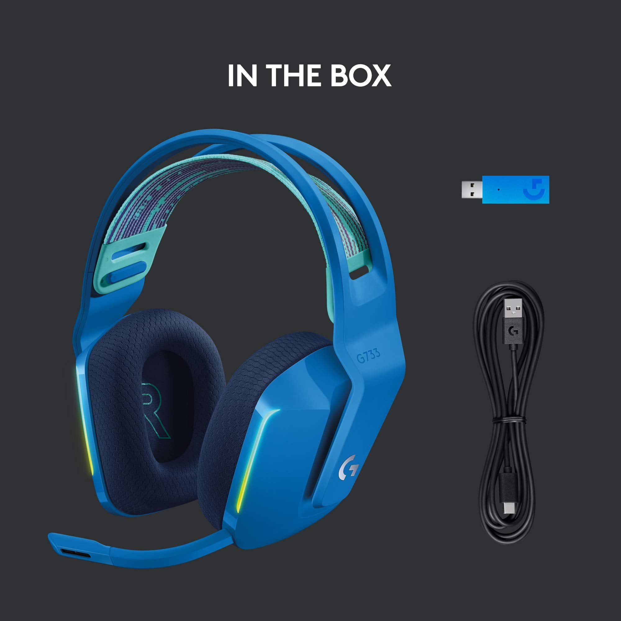 Refurbished - HEADSET PC-G733 LIGHTSPEED Wireless RGB Gaming Headset-BLUE-2.4GHZ- 981-000942