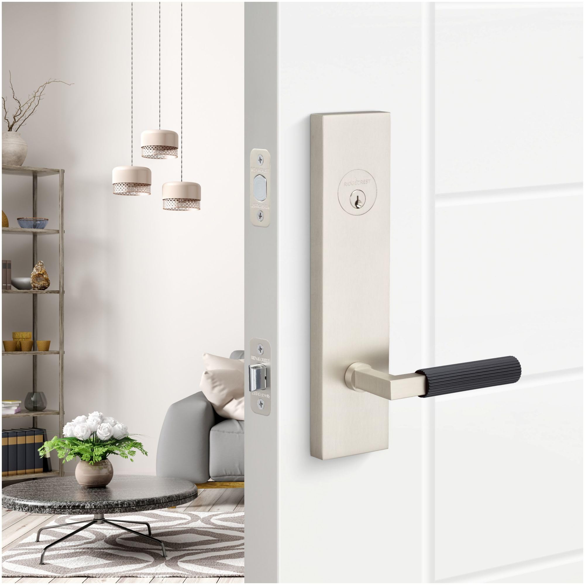 Open Box - Sure-Loc LV307 SB-GRIP SKN SB - Door Lever Combo Packs Door Hardware