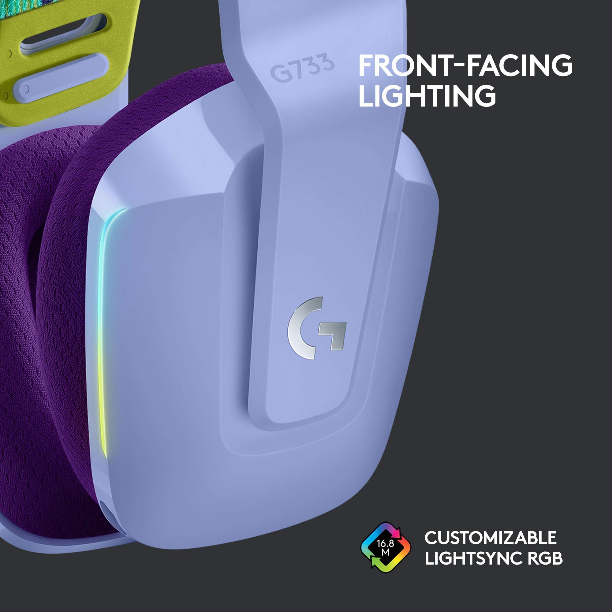 Refurbished - HEADSET PC-G733 LIGHTSPEED Wireless RGB Gaming Headset-LILAC-2.4GHZ- 981-000889