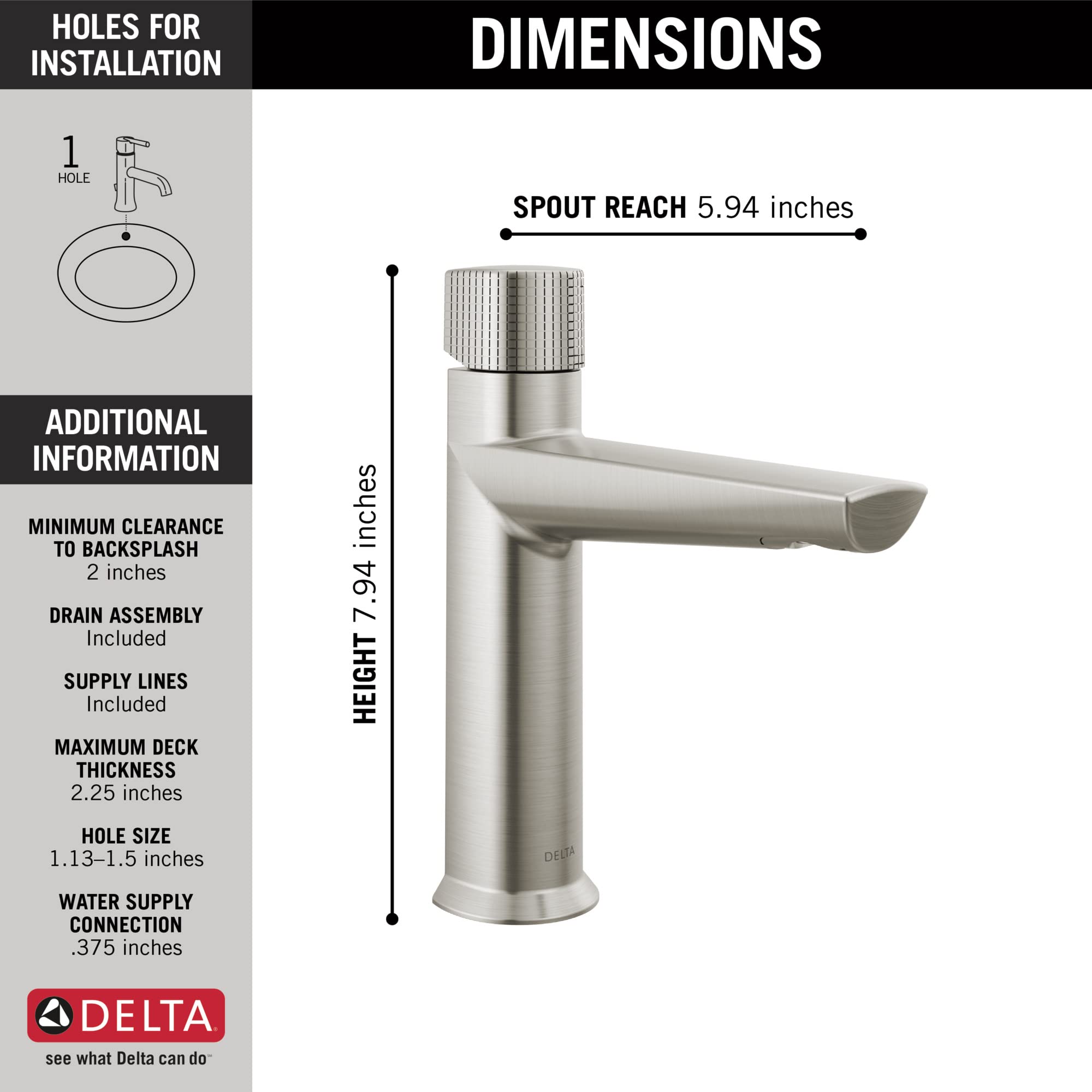 Open Box - Delta 573-SS-PR-MPU-DST - Bathroom Sink Faucets Faucet