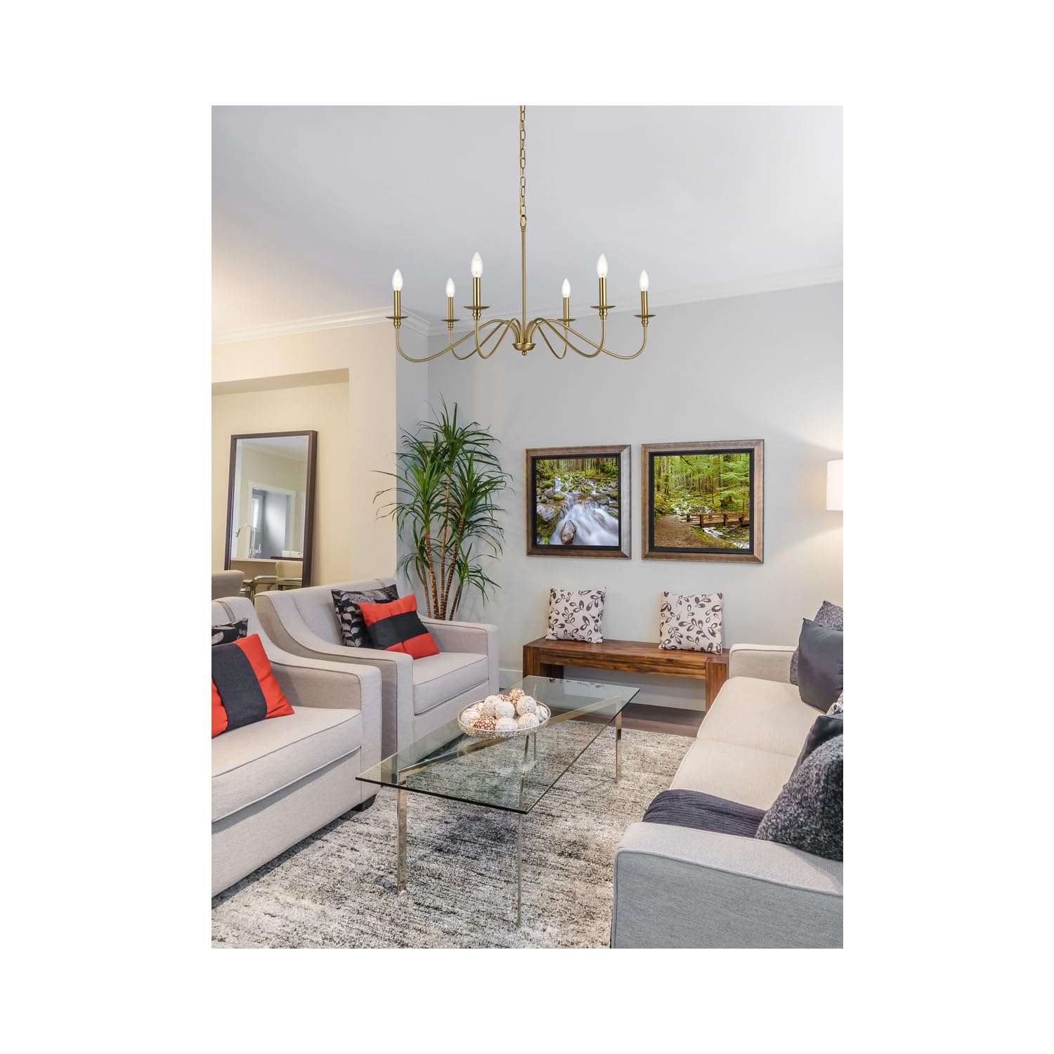 Open Box - Elegant Lighting LD5006D36SG - Chandeliers Indoor Lighting