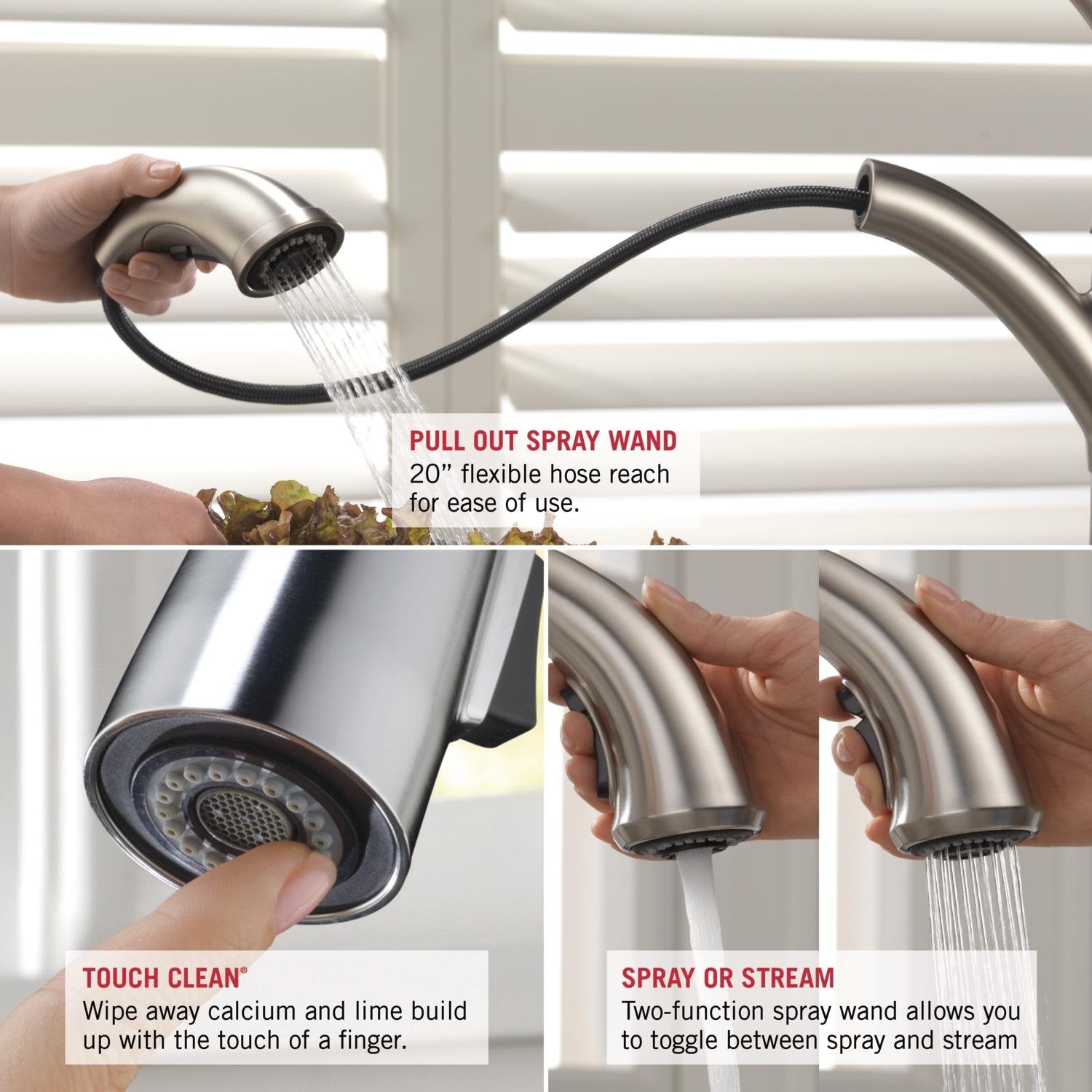 Open Box - Delta 4153-AR-DST Linden Pull-Out Kitchen Faucet with Temporary Flow Increase and Optional Base Plate - Includes