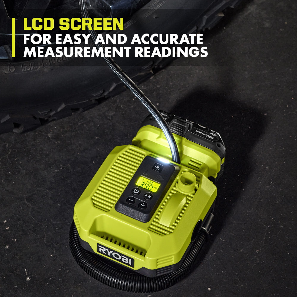 Open Box -  RYOBI ONE+ 18V Cordless Dual Function Inflator/Deflator(Tool Only)