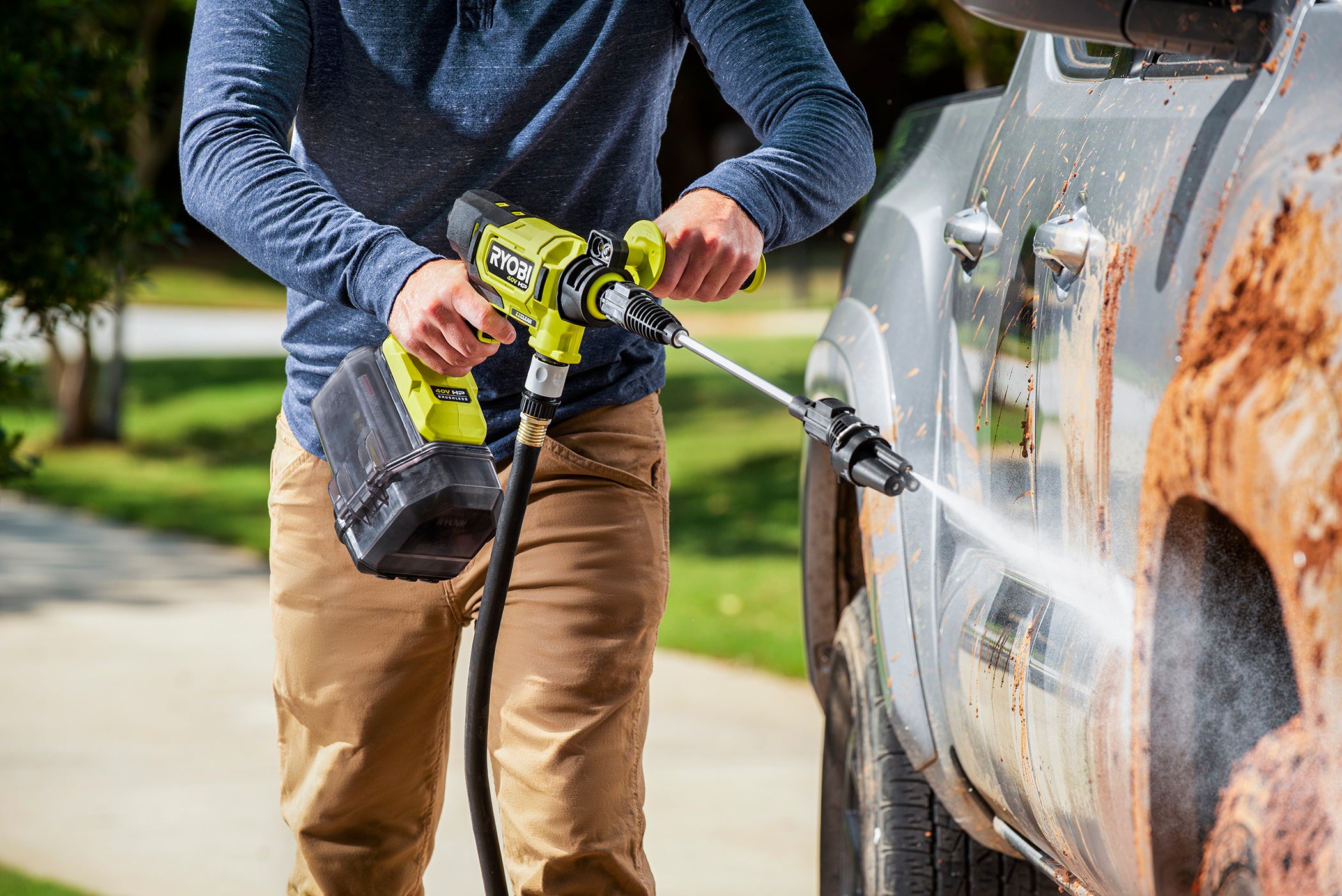 Open Box -  RYOBI 40V HP Brushless EZClean 600 PSI 0.7 GPM Cold Water Electric Power Cleaner (Tool-Only)