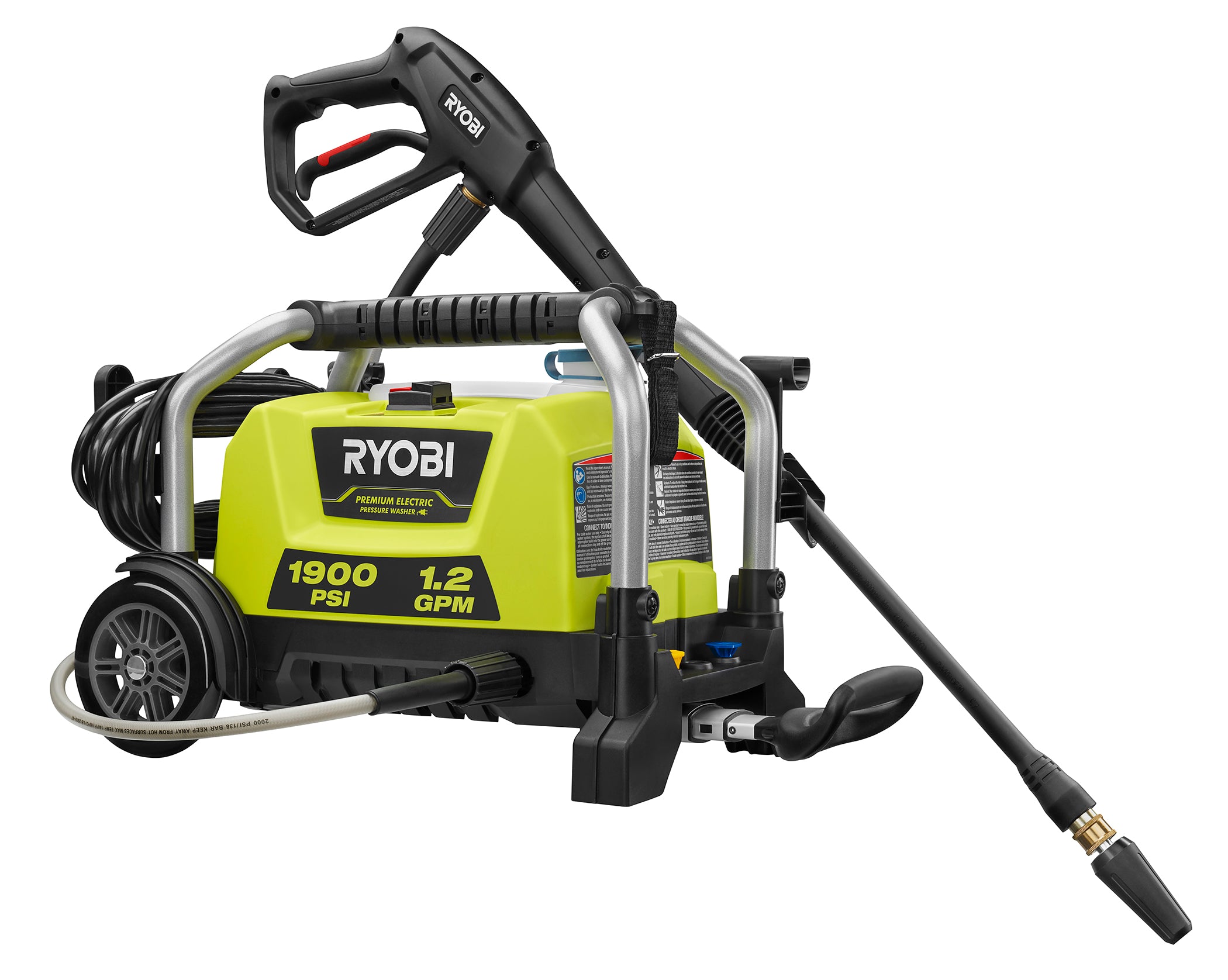 Open Box -  RYOBI 1900 PSI 1.2 GPM Cold Water Wheeled Electric Pressure Washer