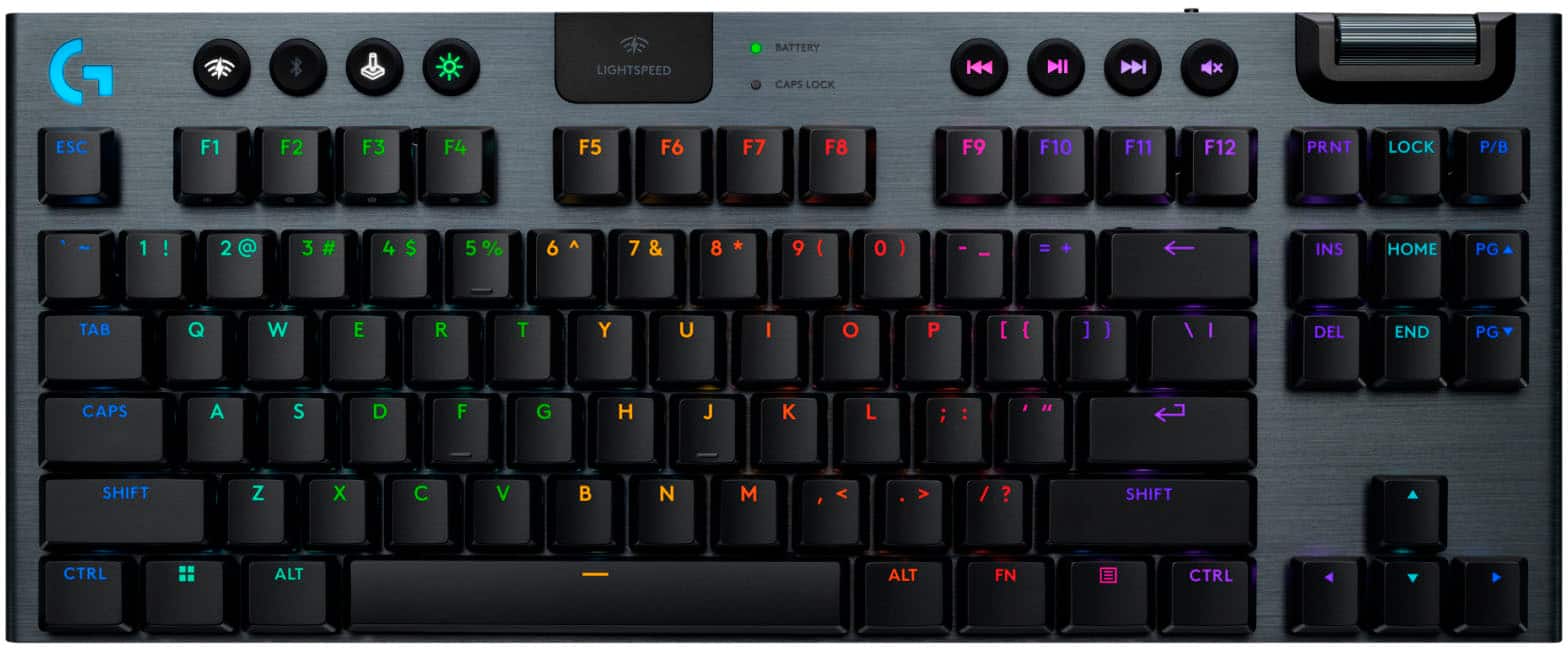 Open Box -  Logitech - G915 X LIGHTSPEED TKL Wireless Mechanical GL Blue Clicky Switch Gaming Keyboard for PC/Mac with RGB Backlighting - Black