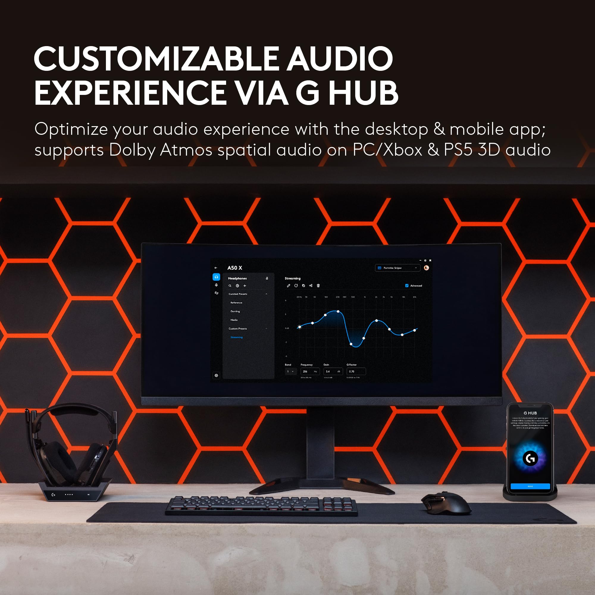 Refurbished - A50 X LIGHTSPEED Wireless Gaming Headset + Base Station-BLACK-2.4GHZ-PLUGA-AMR-403