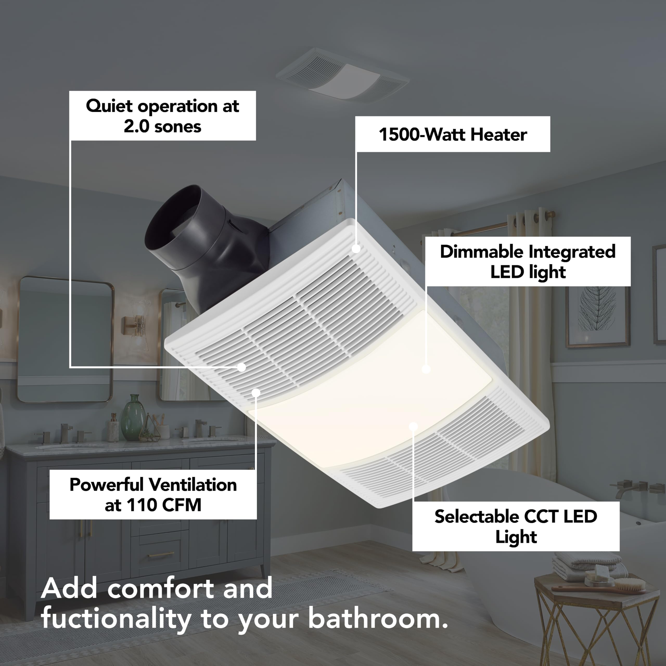 Open Box - Broan BHFLED110 - Exhaust Fans Ventilation