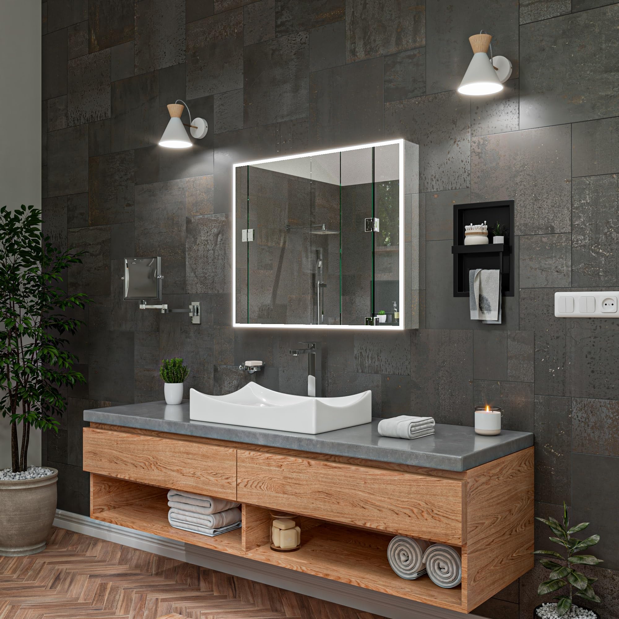 Open Box - ALFI brand ABM8WS-BN - Mirrors Home Decor