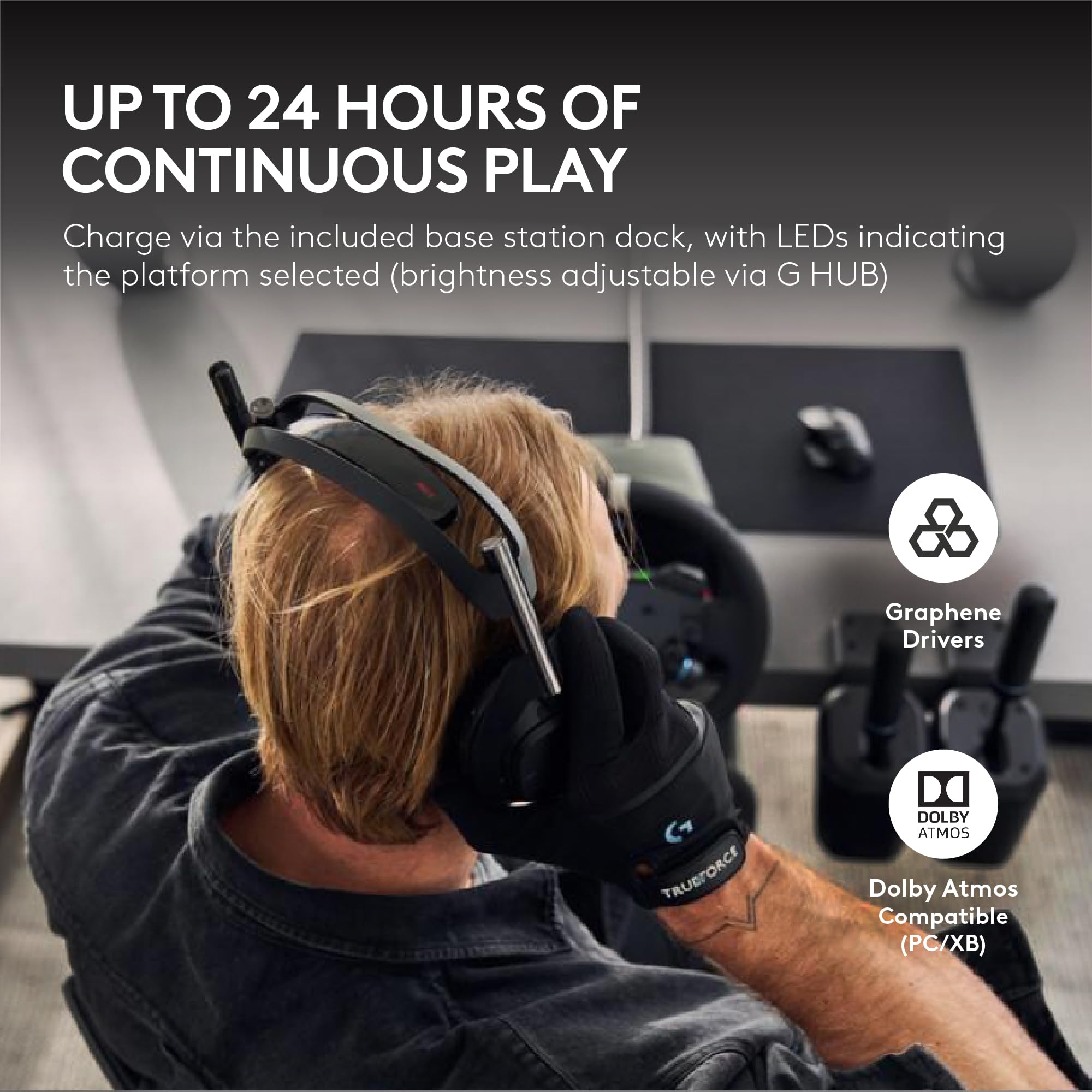 Open Box -  A50 X LIGHTSPEED Wireless Gaming Headset + Base Station-BLACK-2.4GHZ-PLUGA-AMR-403