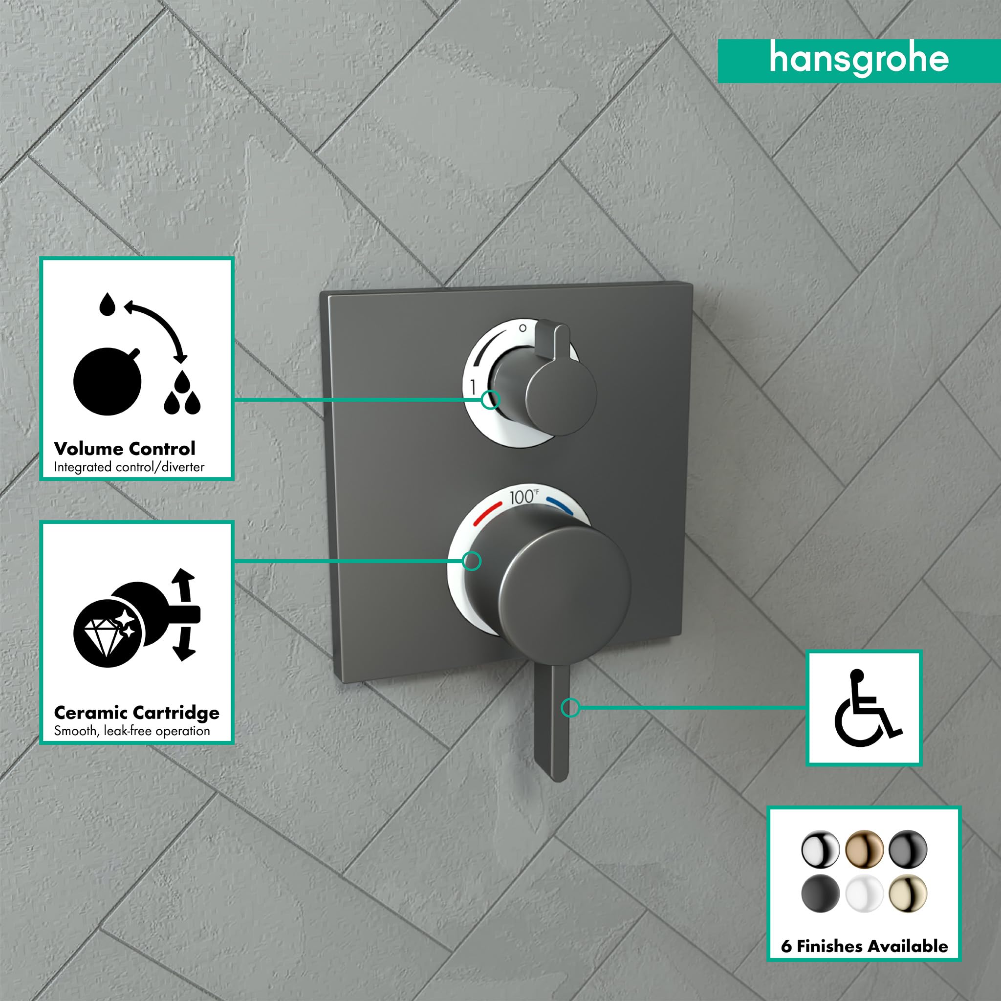 Open Box - Hansgrohe 15714341 - Valve Trim Only Showers
