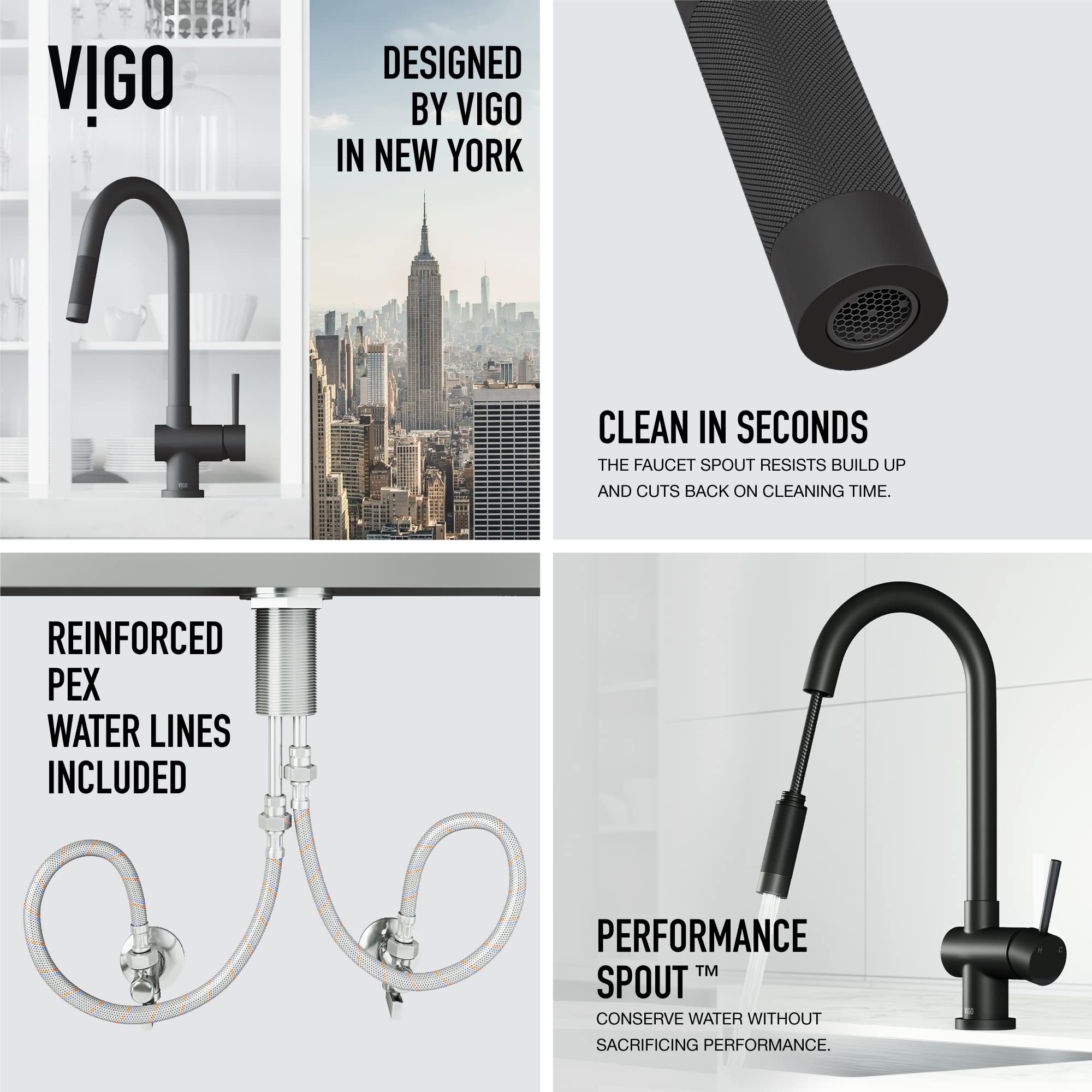 Open Box - Vigo VG02008MBS - Kitchen Faucet