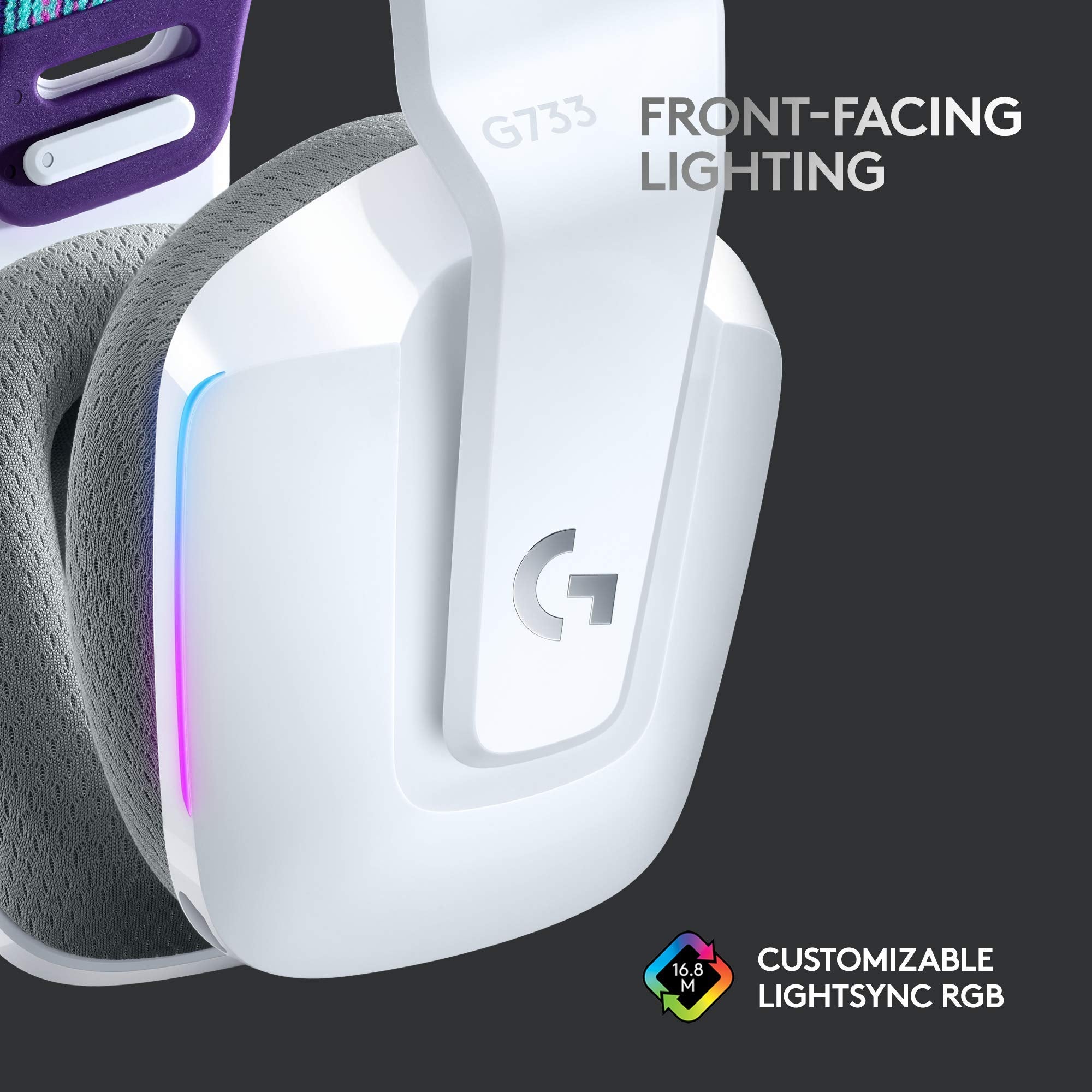 Refurbished - HEADSET PC-G733 LIGHTSPEED Wireless RGB Gaming Headset-WHITE-2.4GHZ- 981-000882