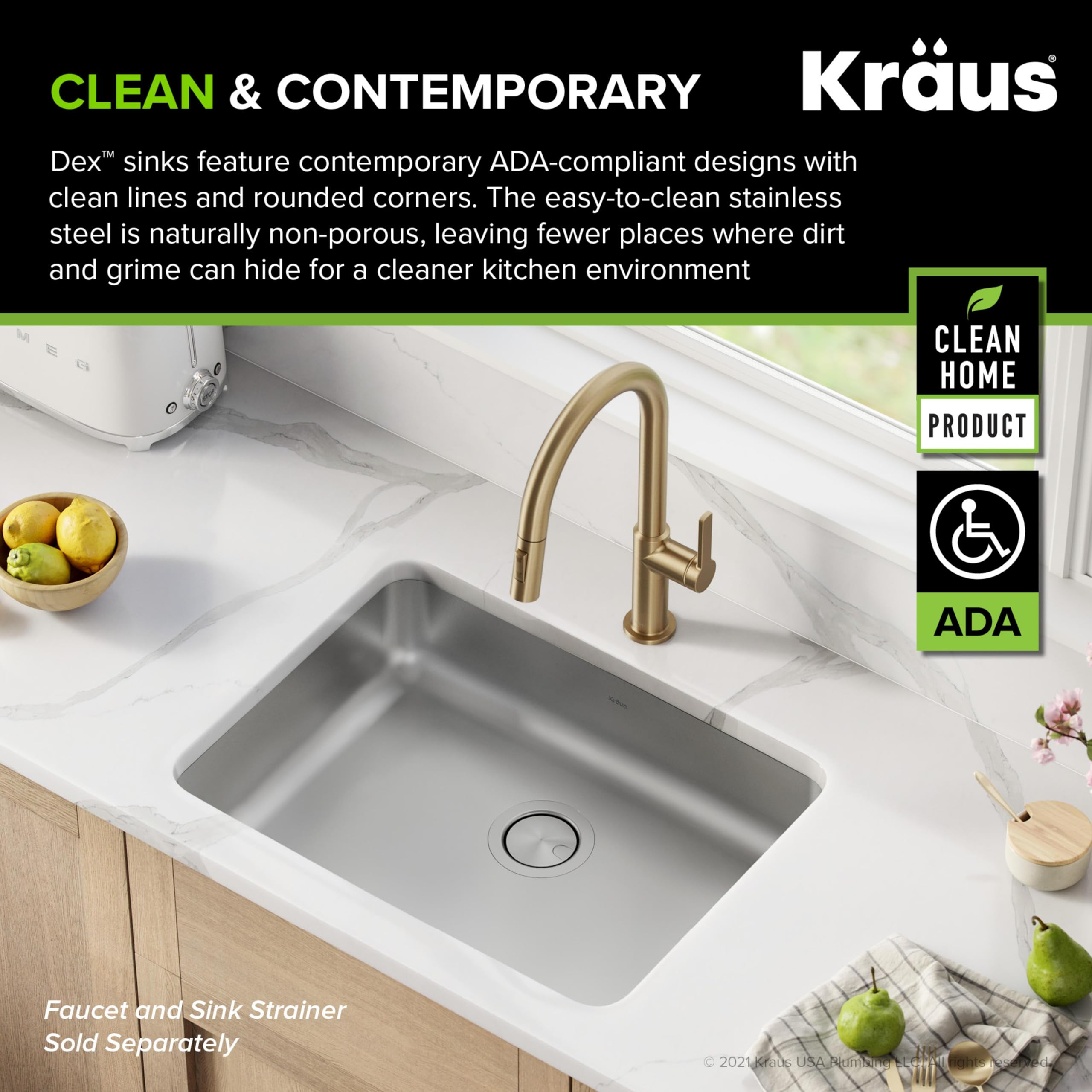 Open Box - Kraus KGD-442WHITE-PST1-WH - Kitchen Sinks Sinks