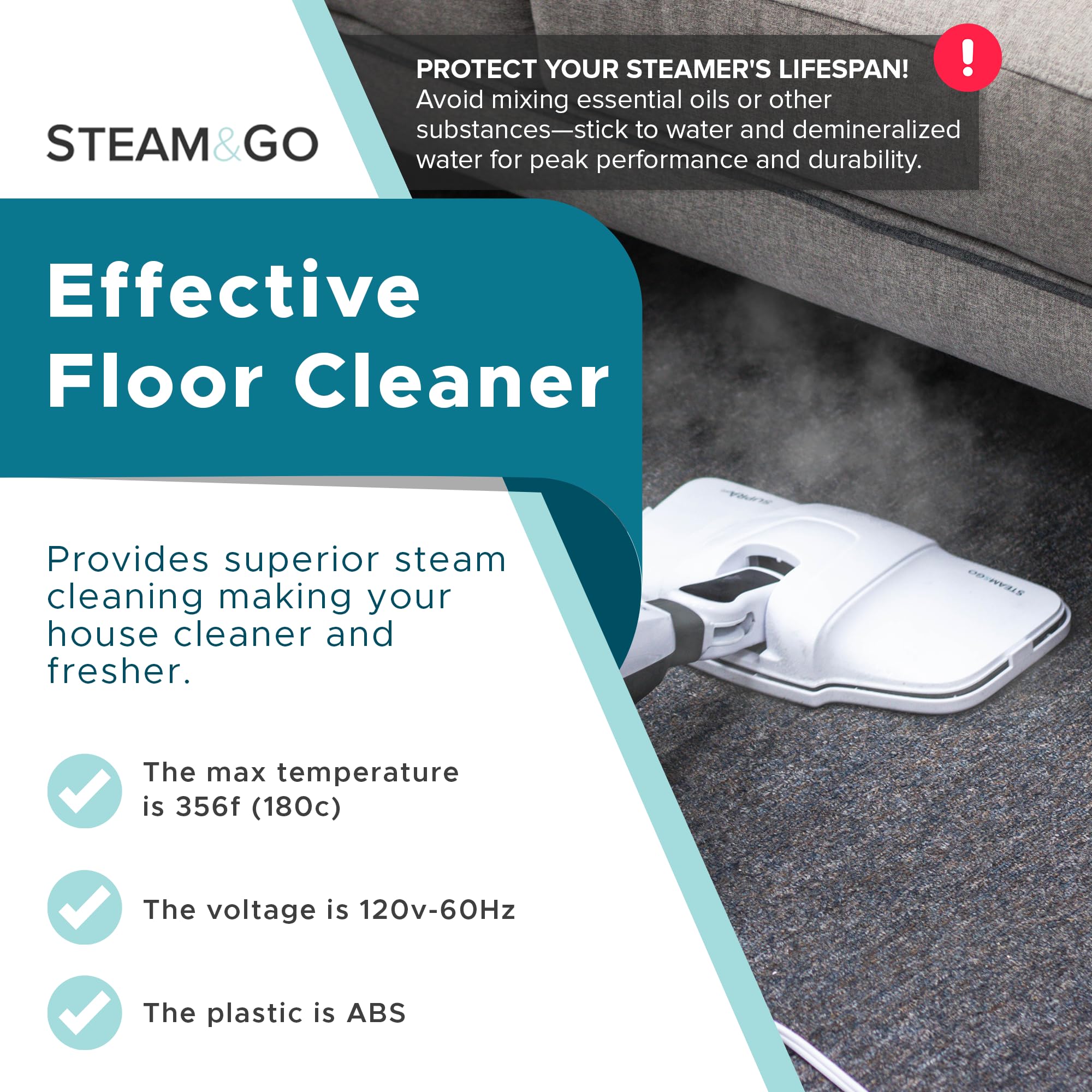 Steam And Go Vacuum Cleaner, Model Sg-200, 1.5l, Blue