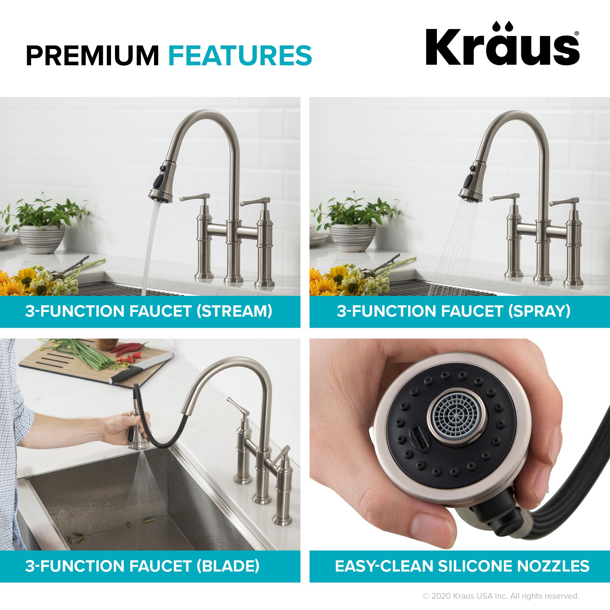 Open Box - Kraus KPF-3121-FF-102BG - Kitchen Faucet