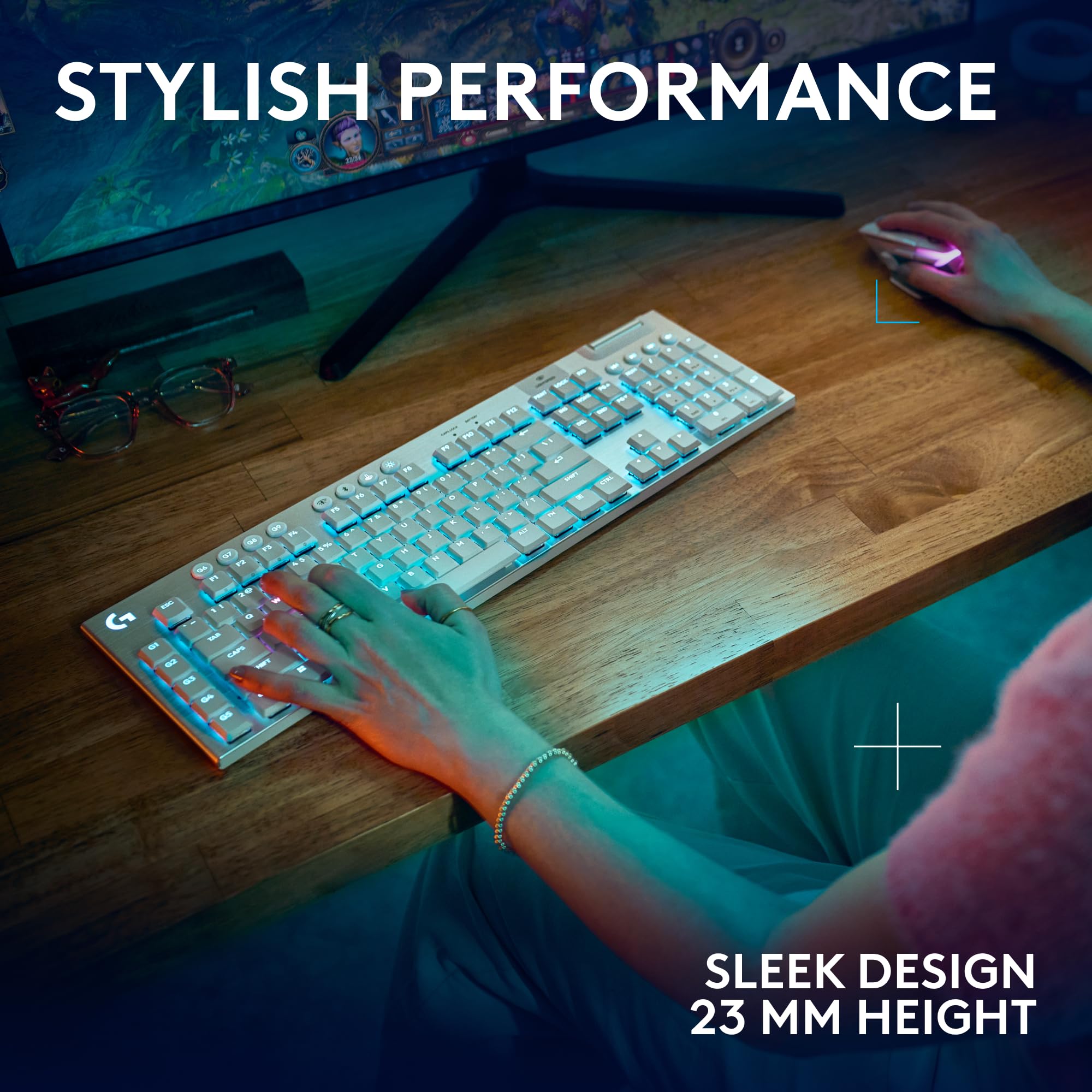 Refurbished - G915 X LIGHTSPEED Wireless Low Profile Gaming Keyboard - White