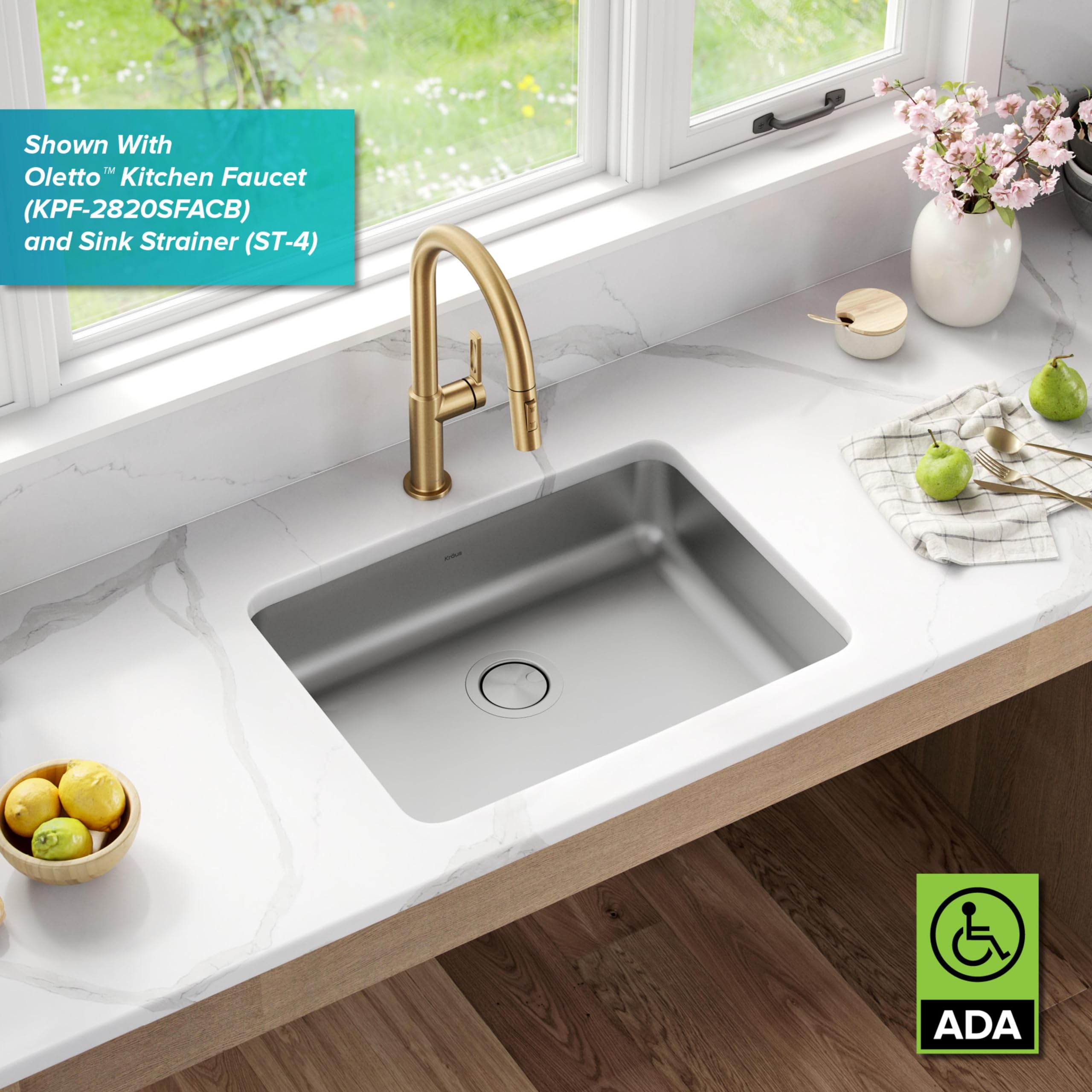 Open Box - Kraus KGD-442WHITE-PST1-WH - Kitchen Sinks Sinks