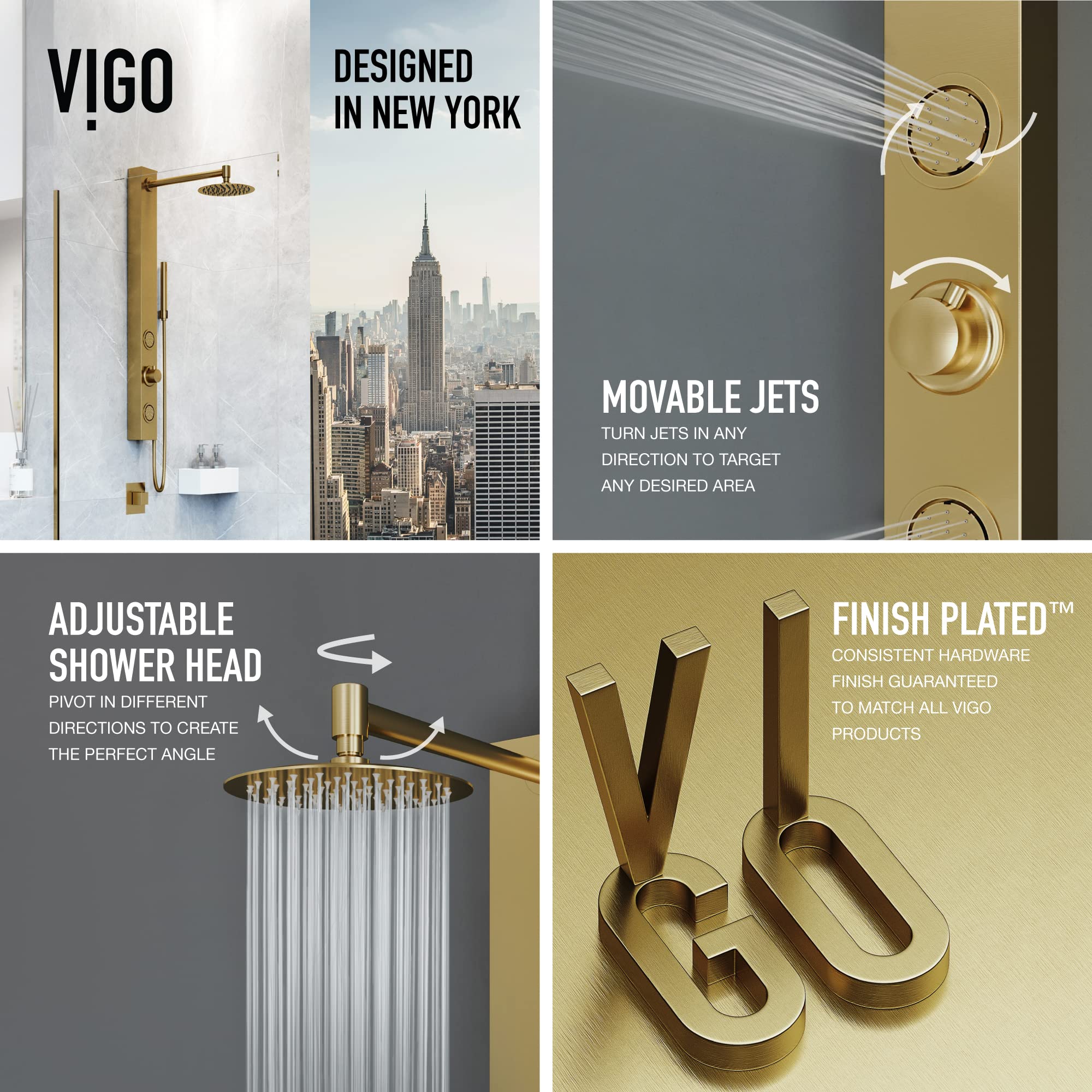 Open Box - Vigo VG08016MG - Showerpanel Showers