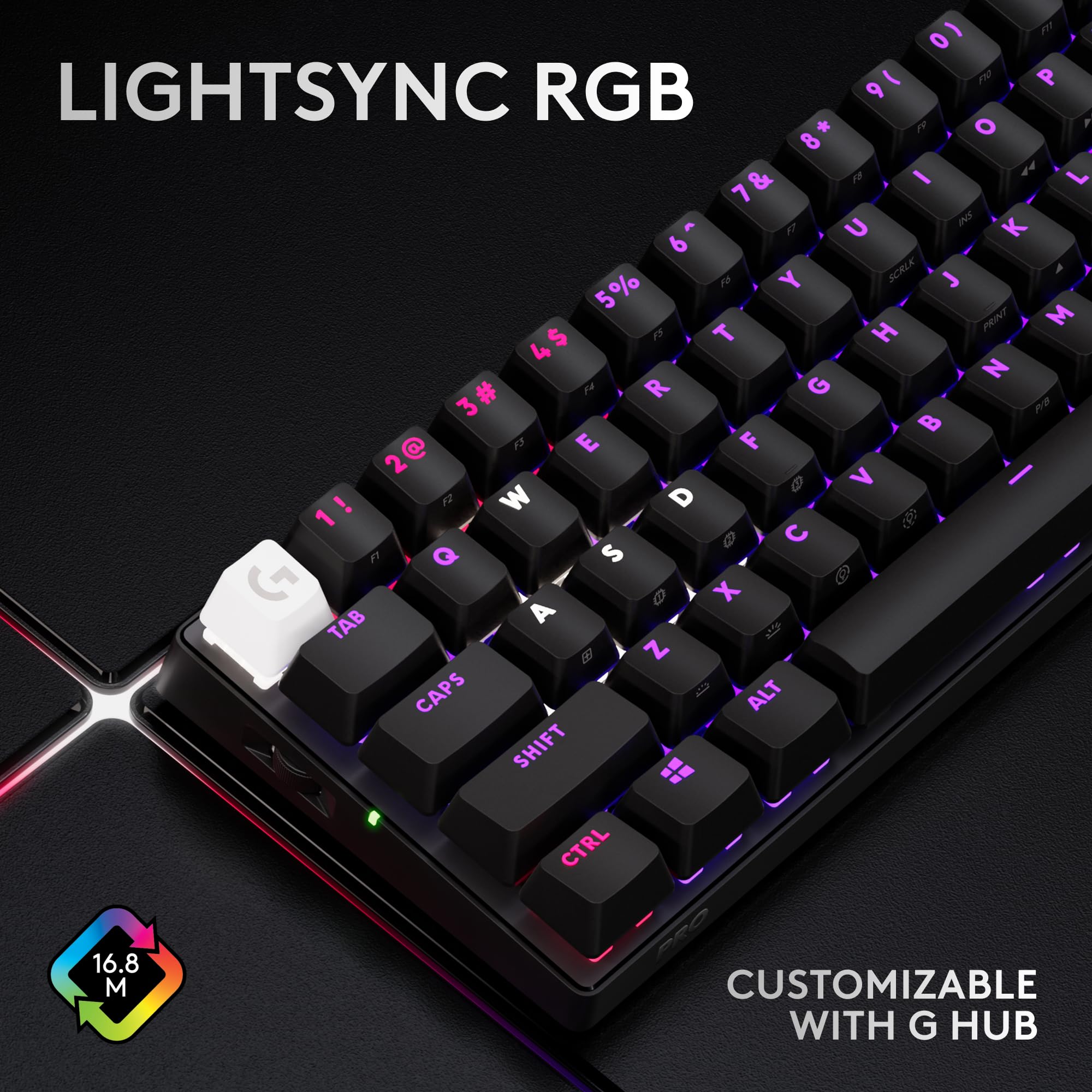 Refurbished - PRO X 60 LIGHTSPEED Wireless Gaming Keyboard (Tactile)-BLACK-US-2.4GHZ/BT-N/A-AMR-403-TACTILE SWITCH